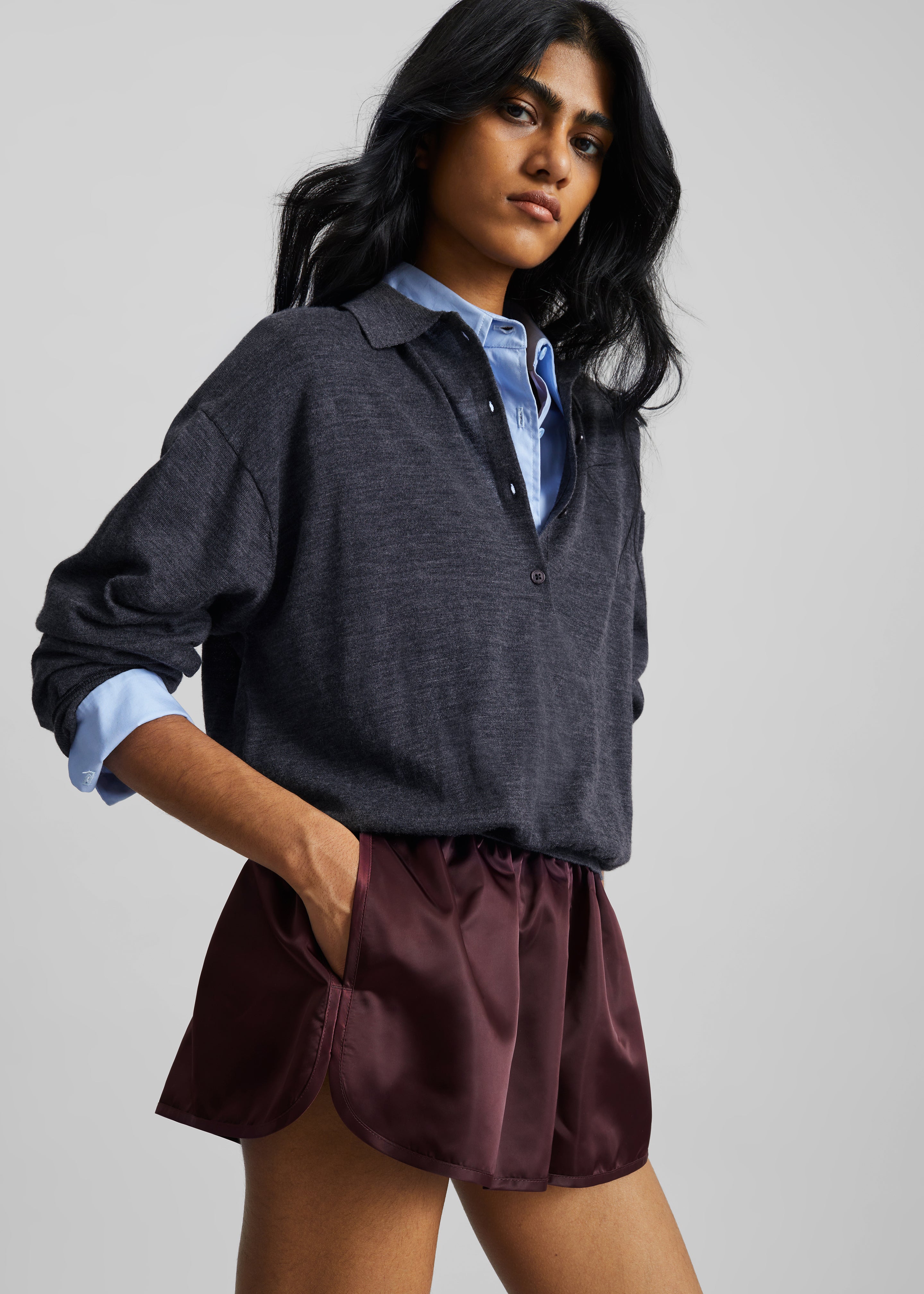 Croydon Padded Knit Polo - Grey - 1