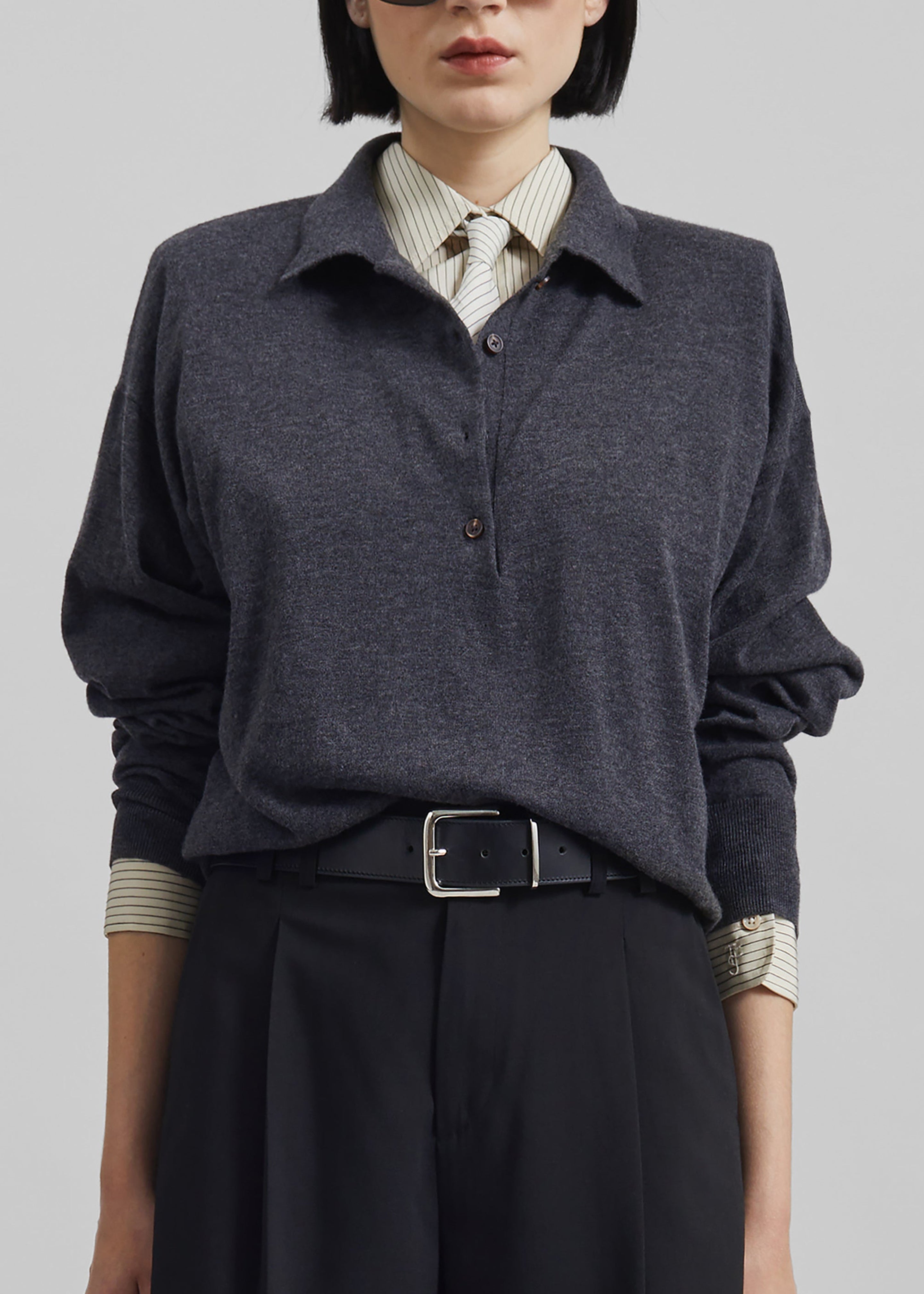 Croydon Padded Knit Polo - Grey - 3
