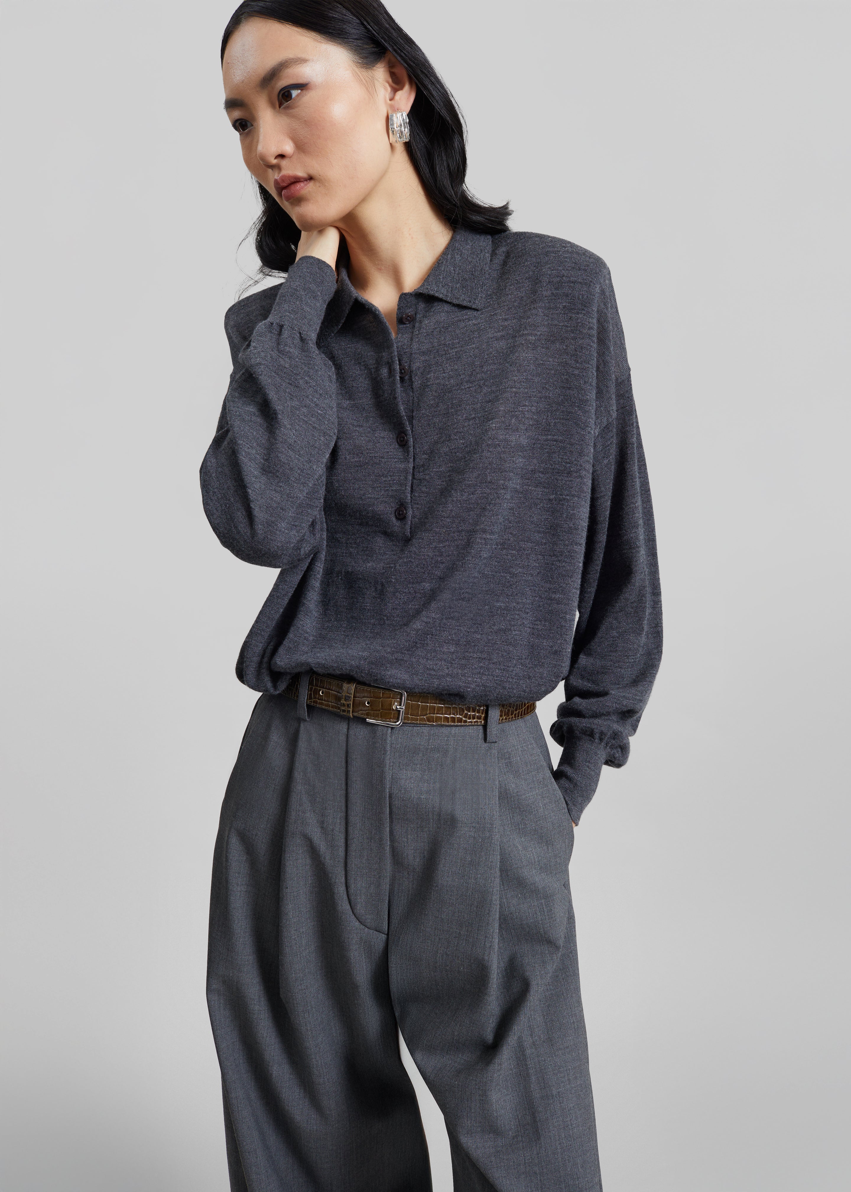 Croydon Padded Knit Polo - Grey - 8