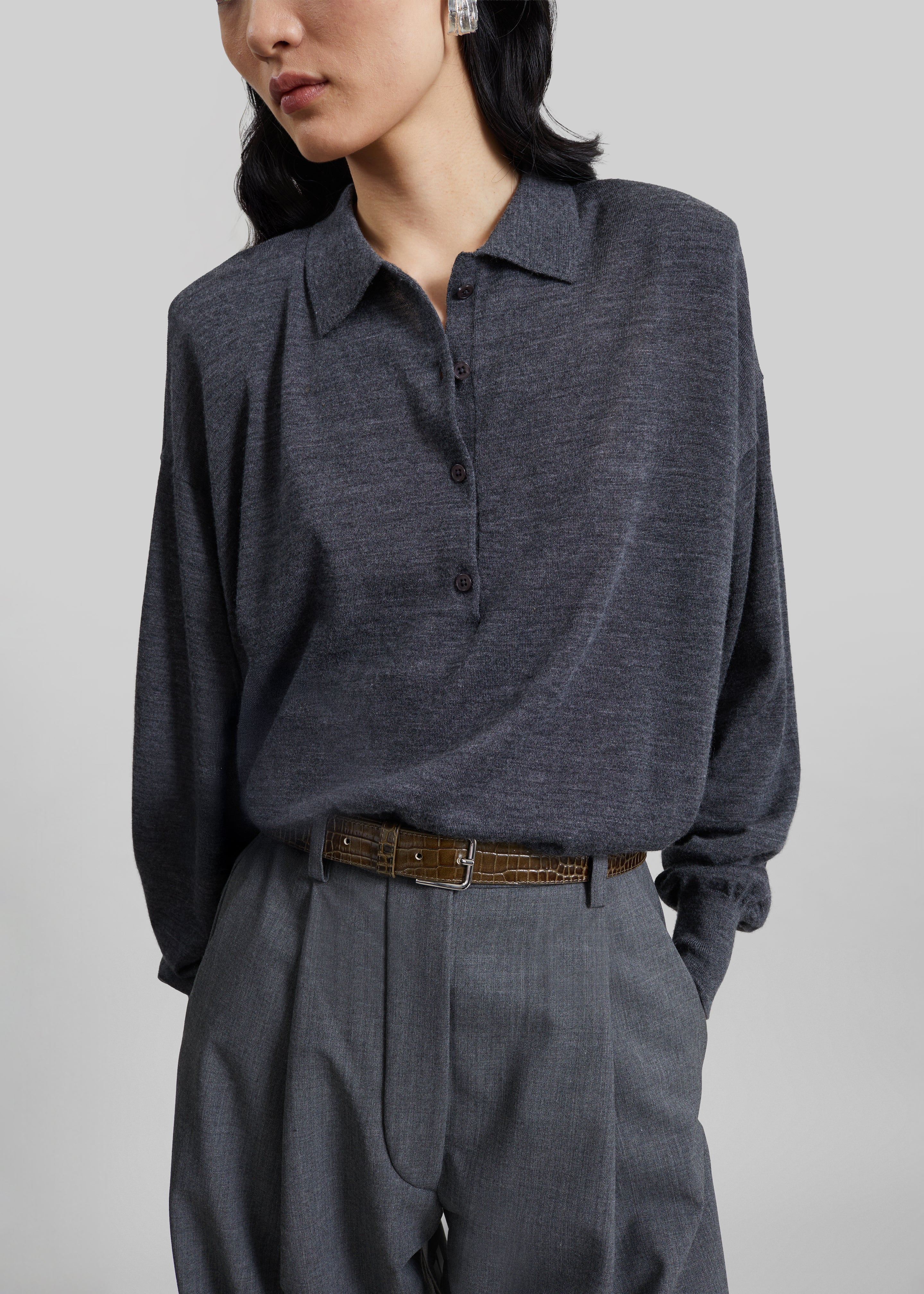 Croydon Padded Knit Polo - Grey - 9