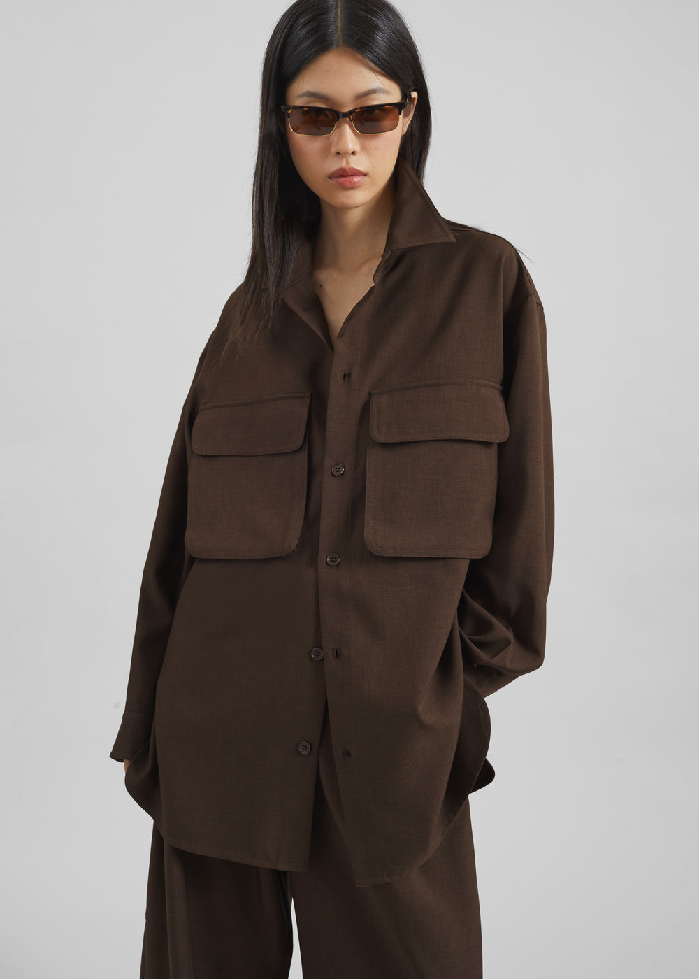 Culver Cargo Shirt - Dark Brown - 1