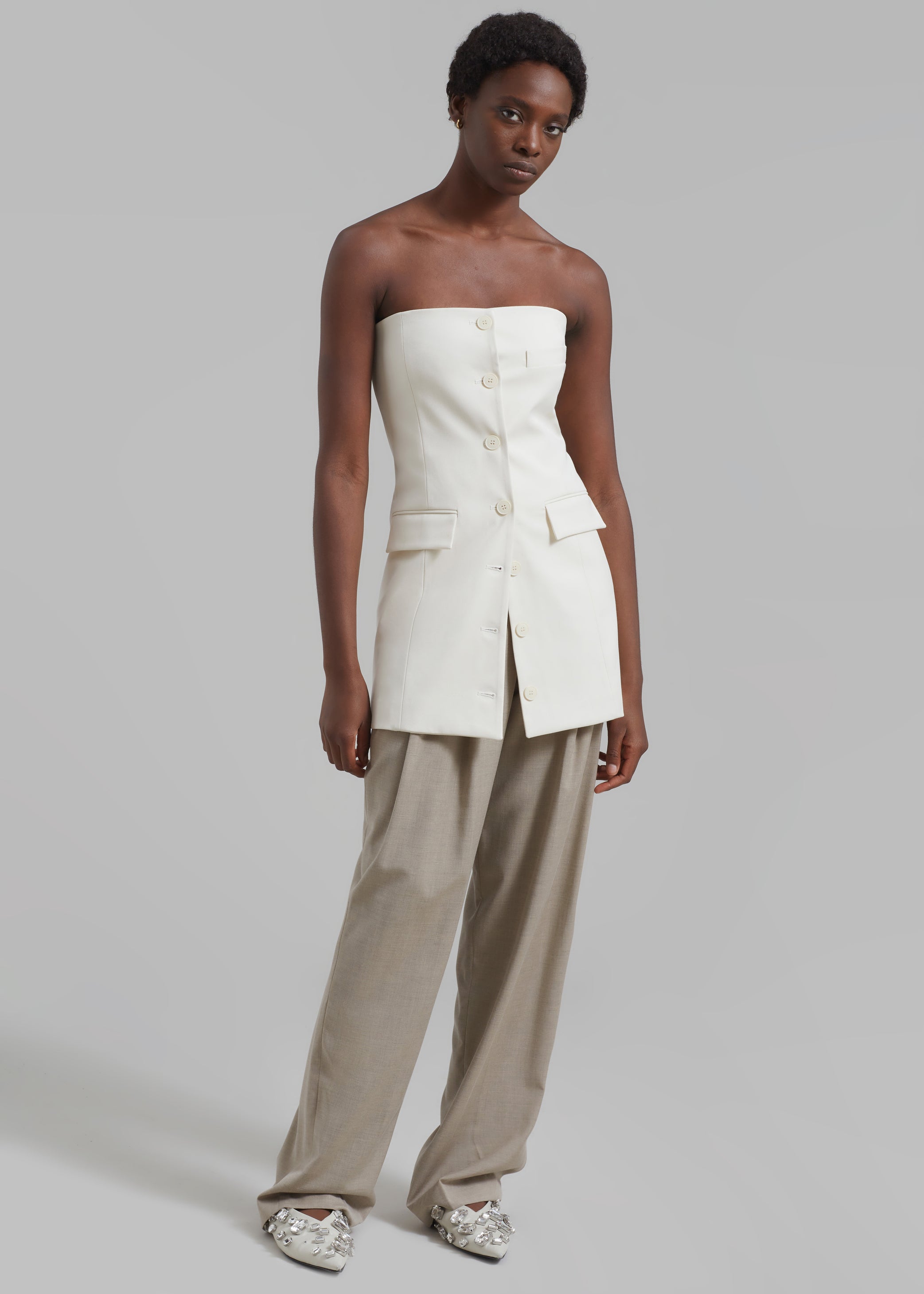 Shop the look image for Cyniah Strapless Vest - Cream