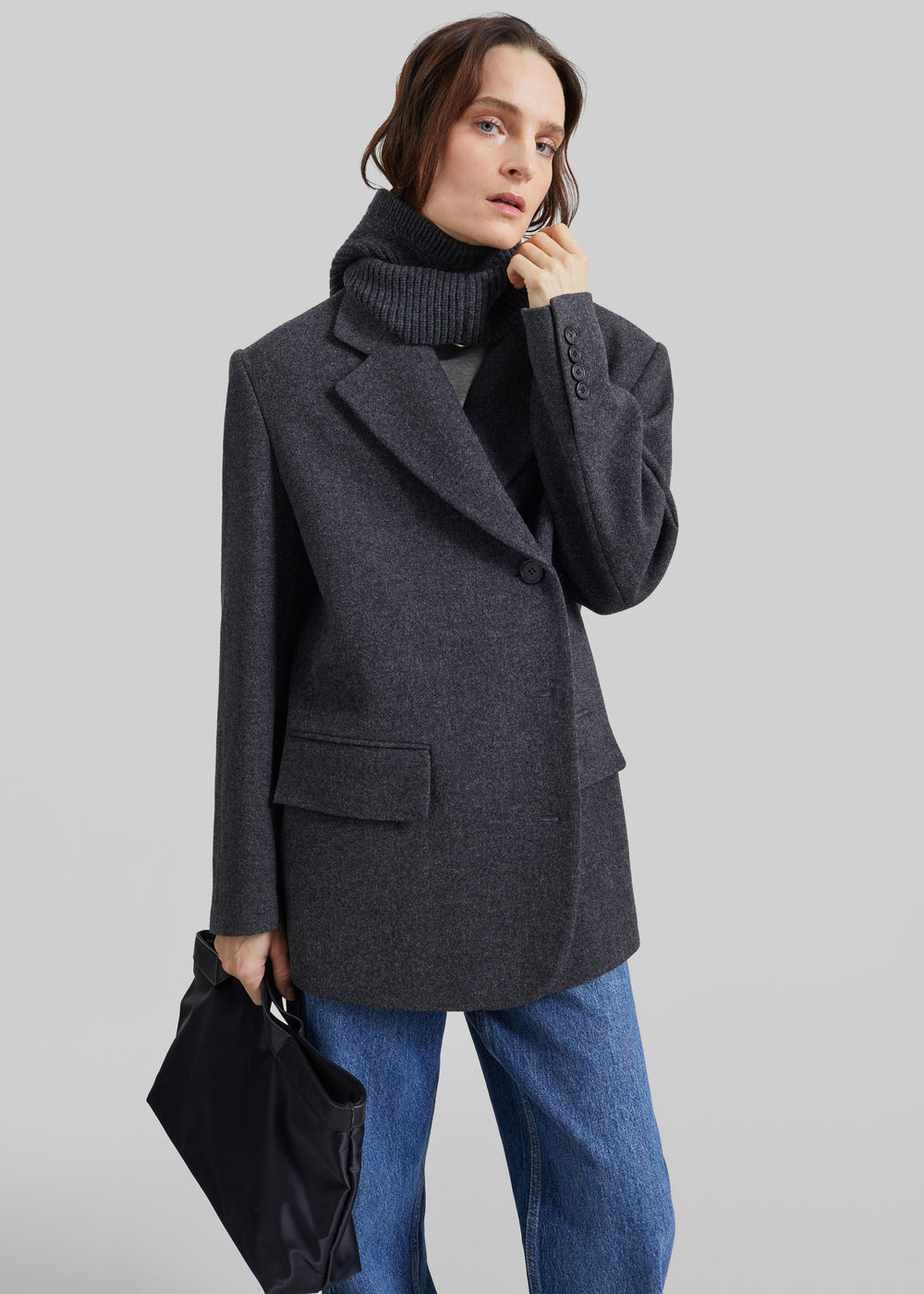 Corin Knit Snood - Charcoal - 1