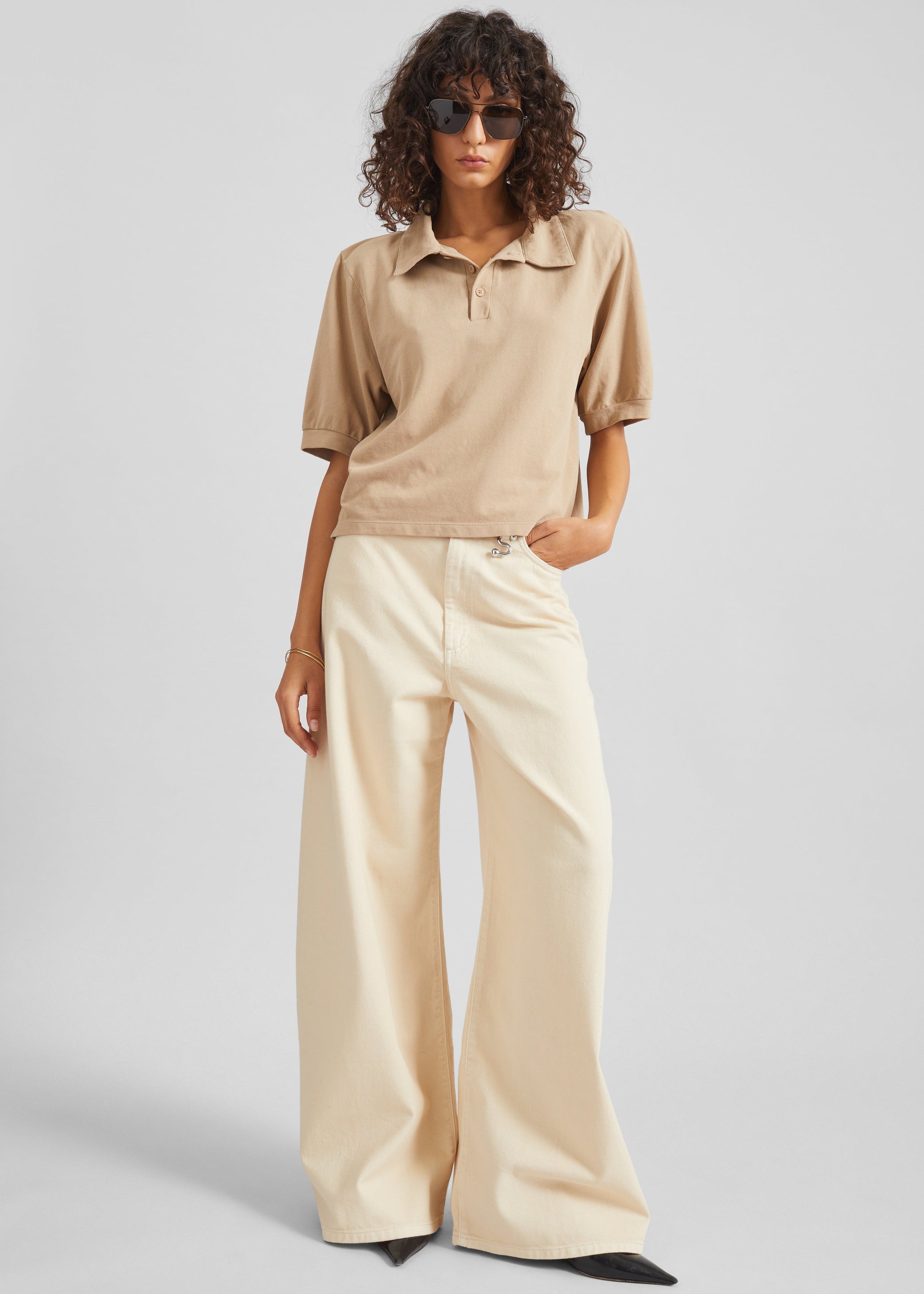 Shop the look image for Dahlia Padded Polo - Beige