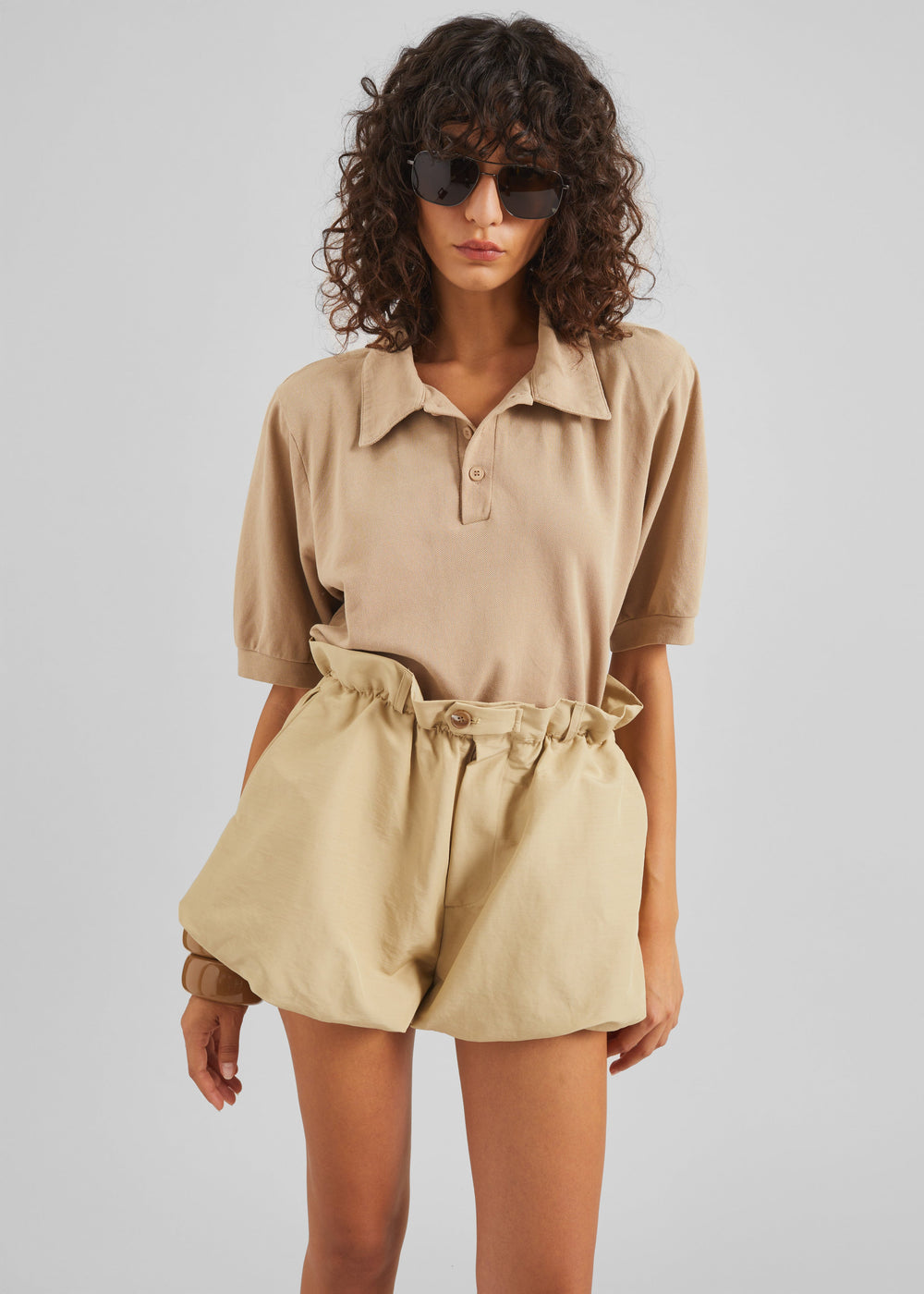 Dahlia Padded Polo - Beige - 1