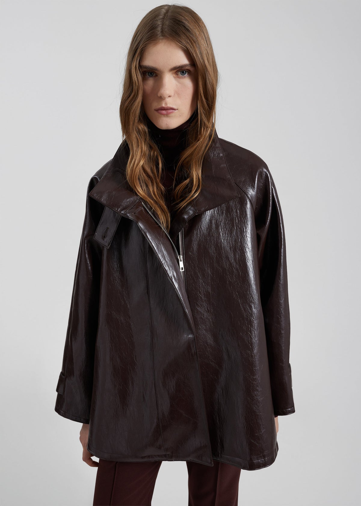 Dalaro Faux Leather Swing Jacket - Burgundy - 4