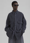 Dallas Men Denim Overshirt - Dark Grey