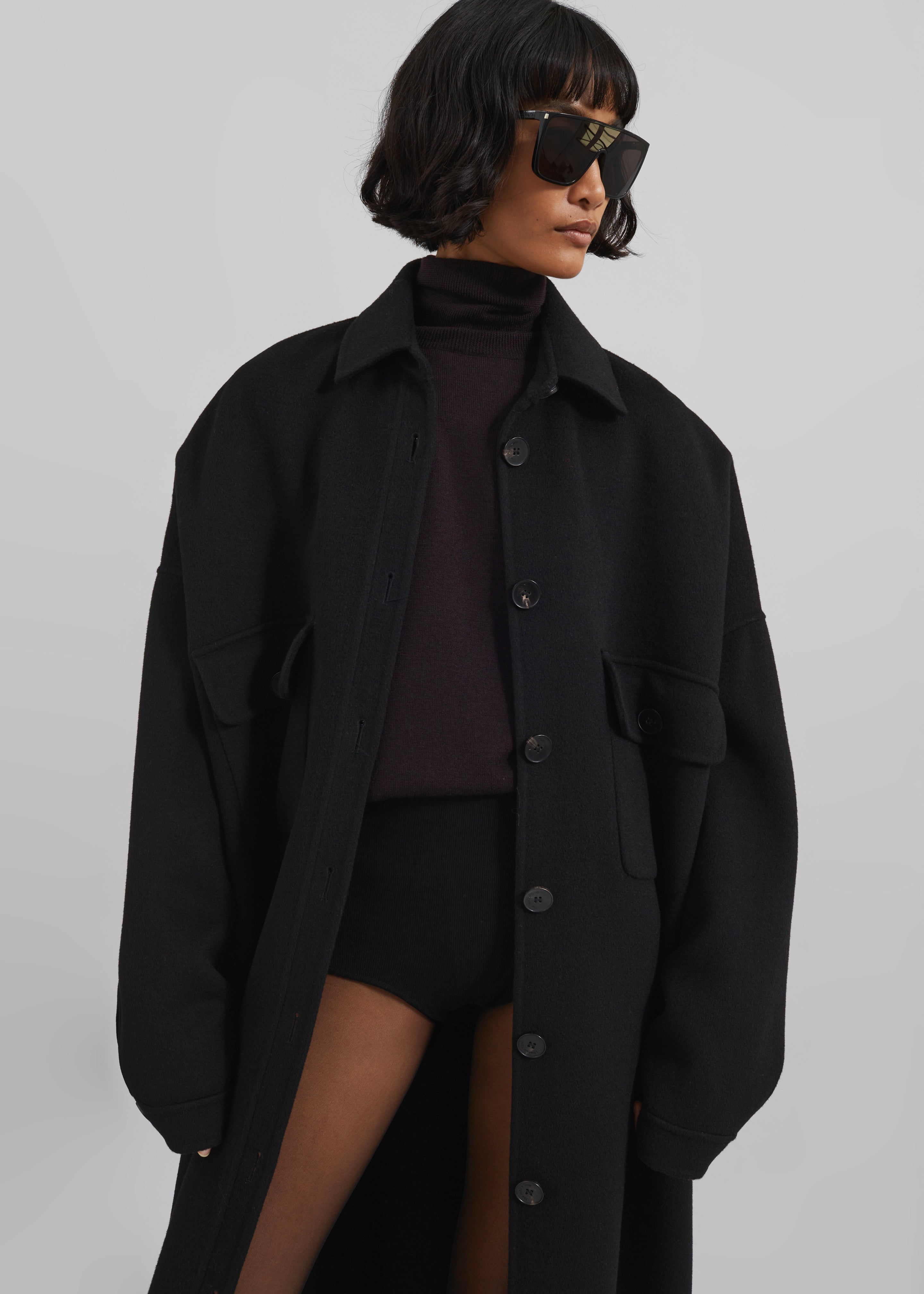 Dallas Wool Overcoat - Black - 3