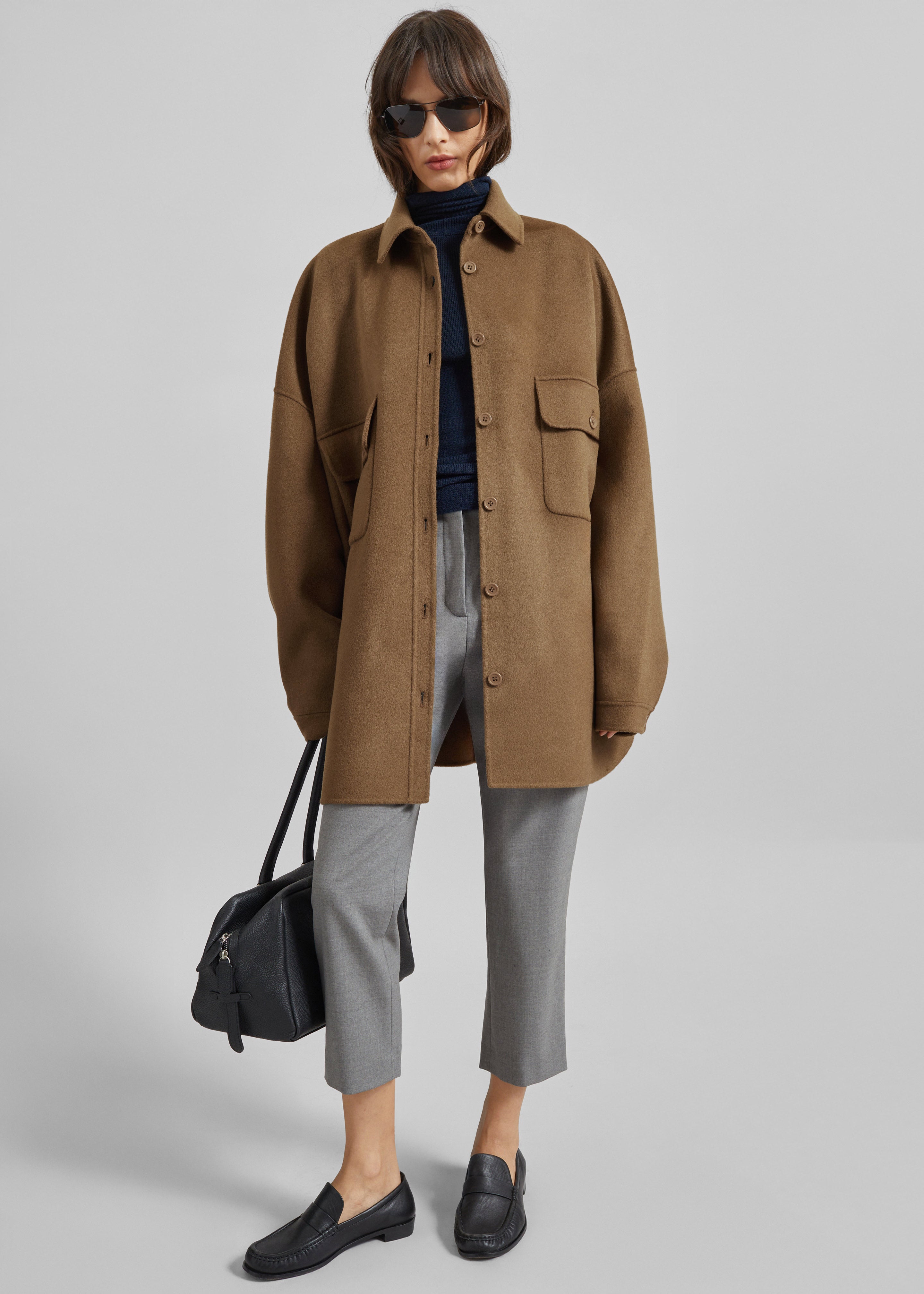 トップス overcoat DOLMAN SLEEVE OVERSHIRT Dallas Wool Overshirt - Camel – The Frankie Shop Europe