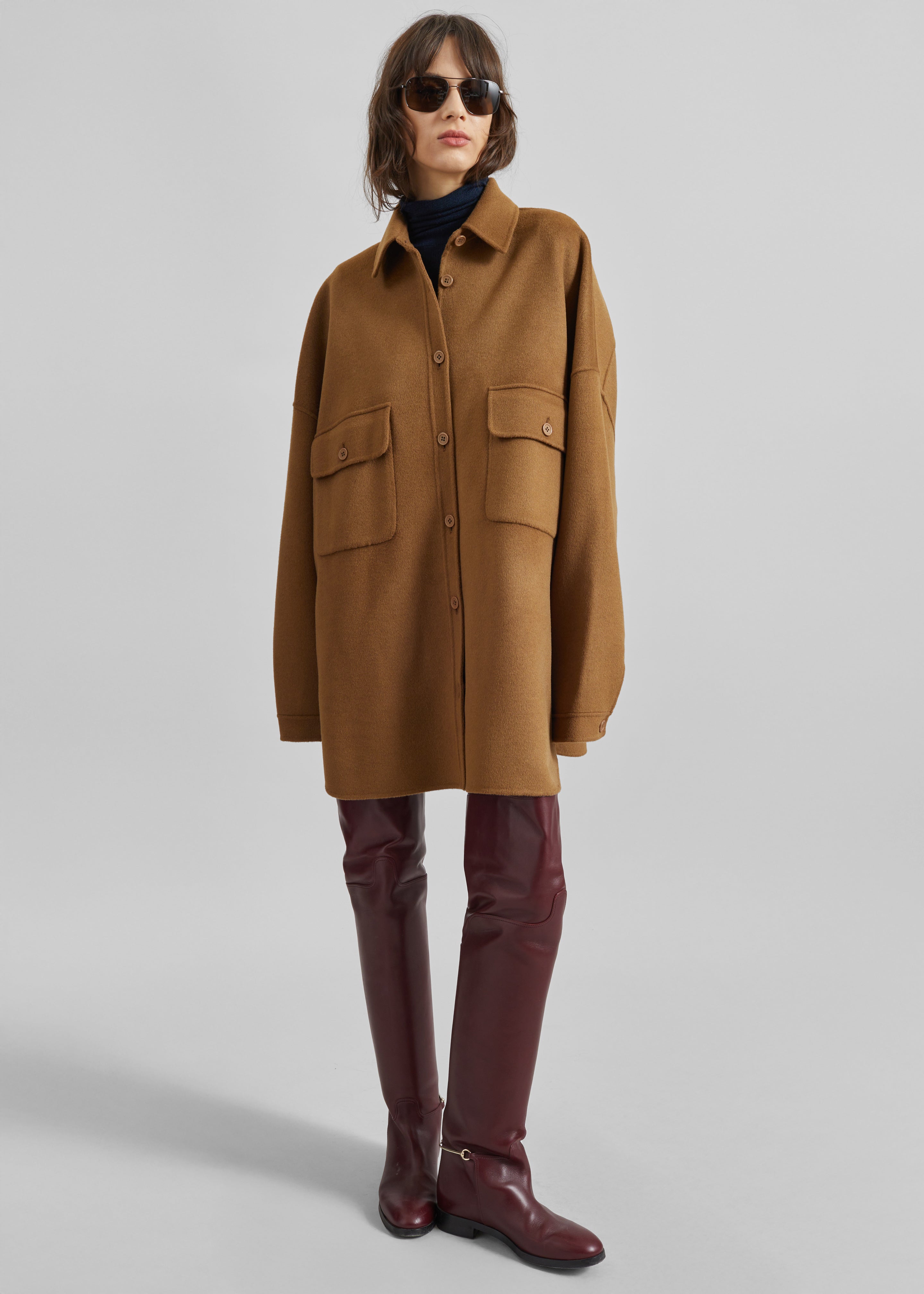 Dallas Wool Overshirt - Camel – The Frankie Shop Europe