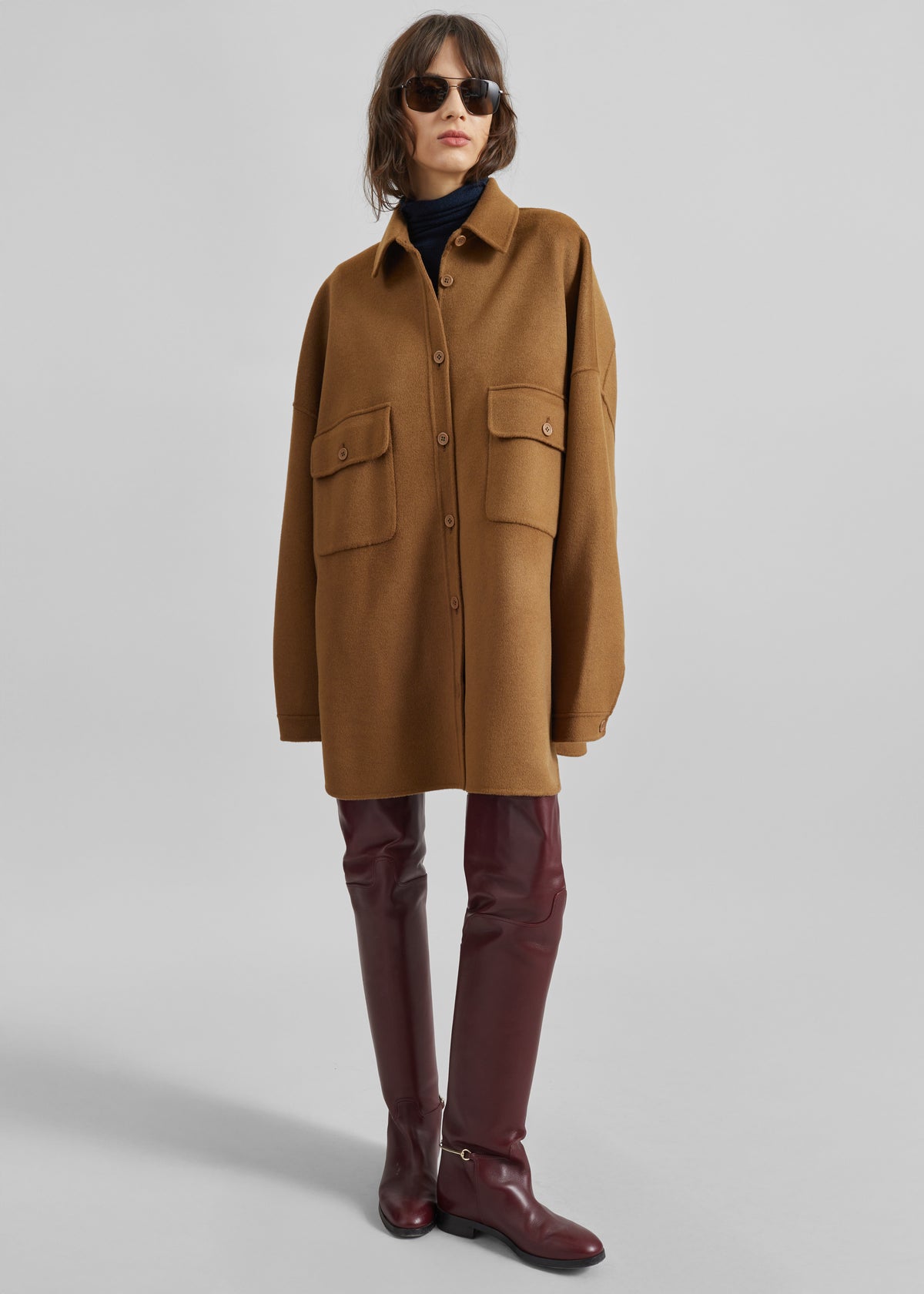 Dallas Wool Overshirt - Camel - 2