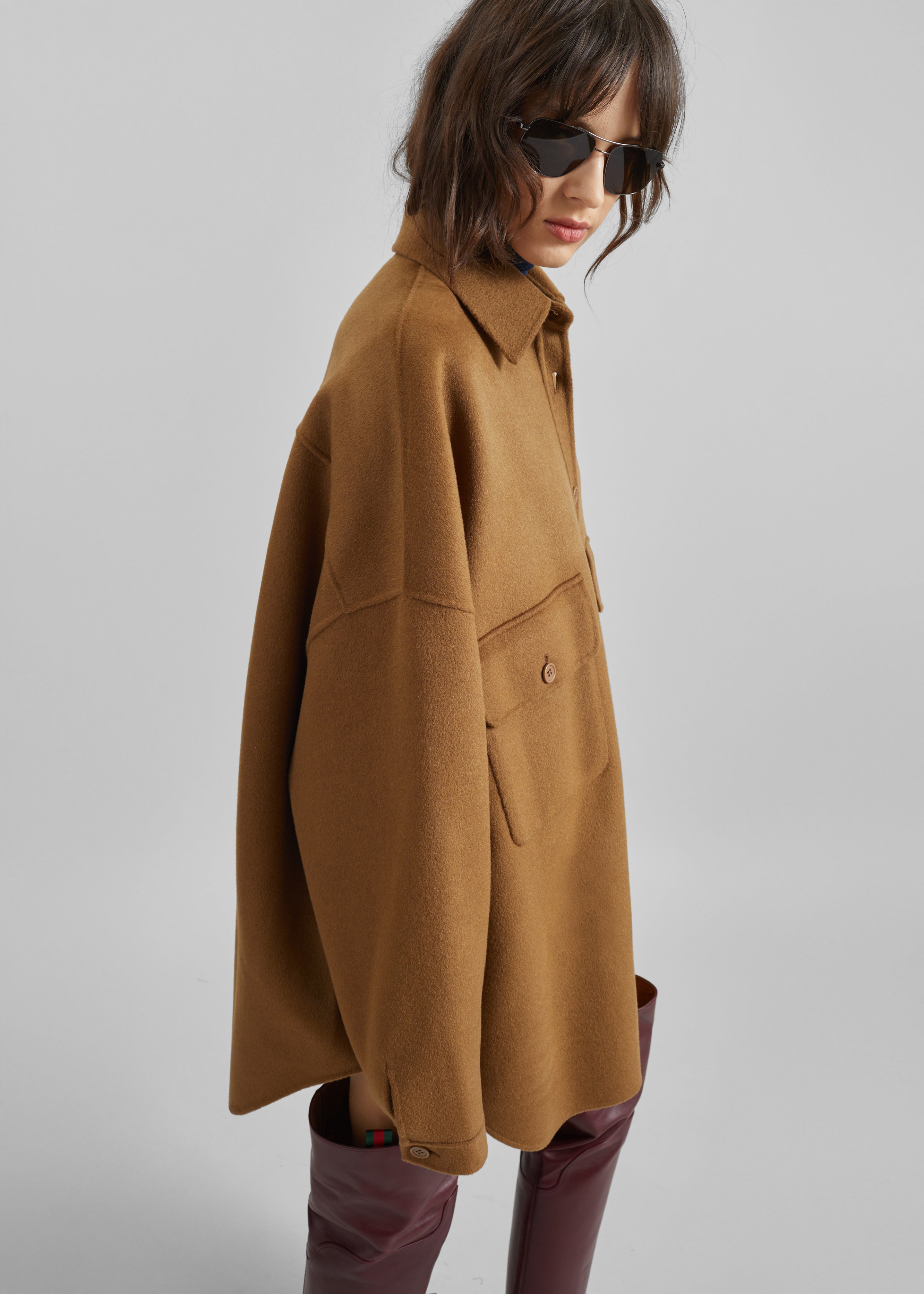 Dallas Wool Overshirt - Camel - 3