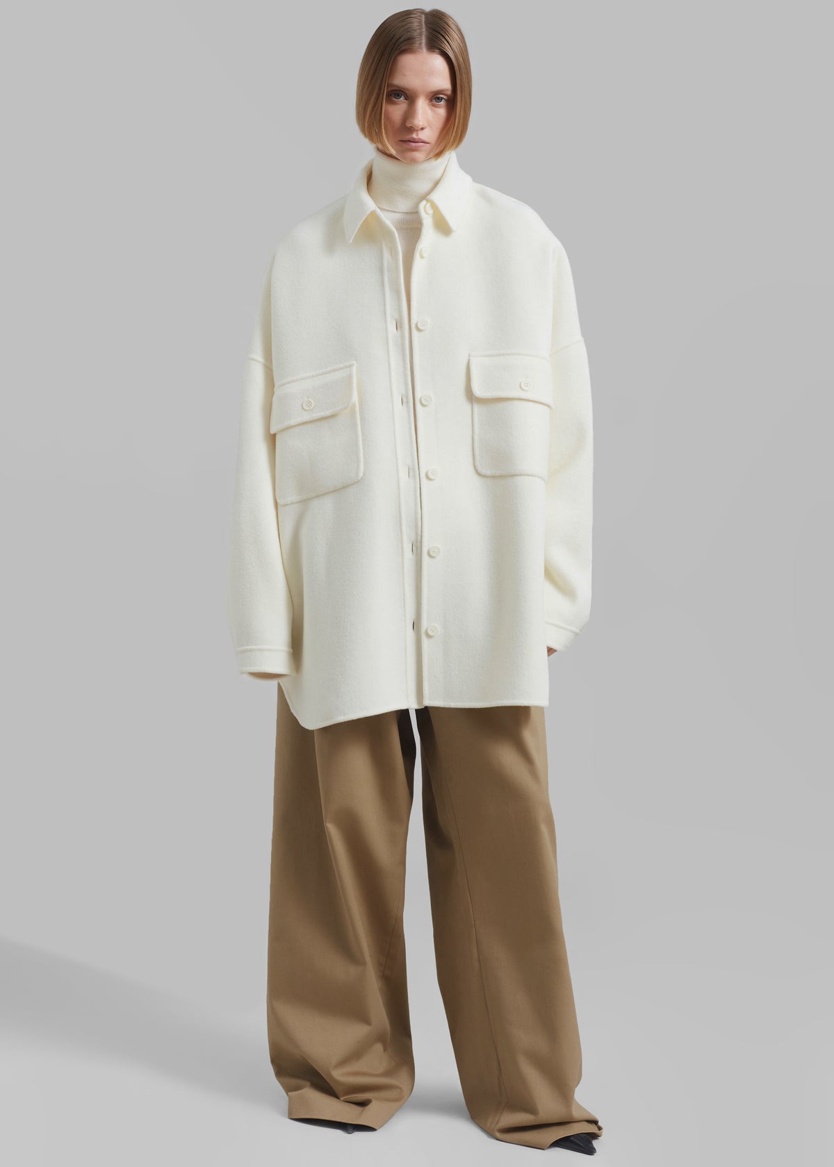 Dallas Wool Overshirt - Ivory - 5