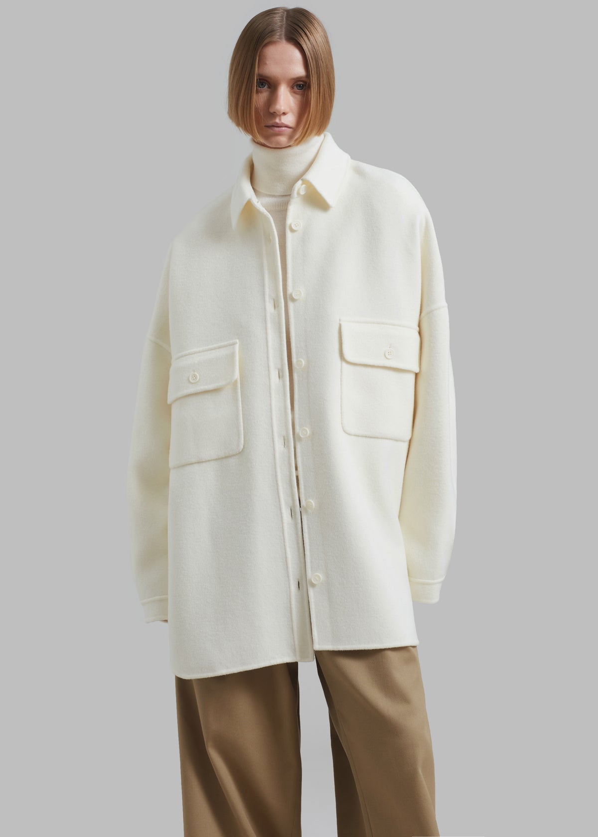 Dallas Wool Overshirt - Ivory - 4