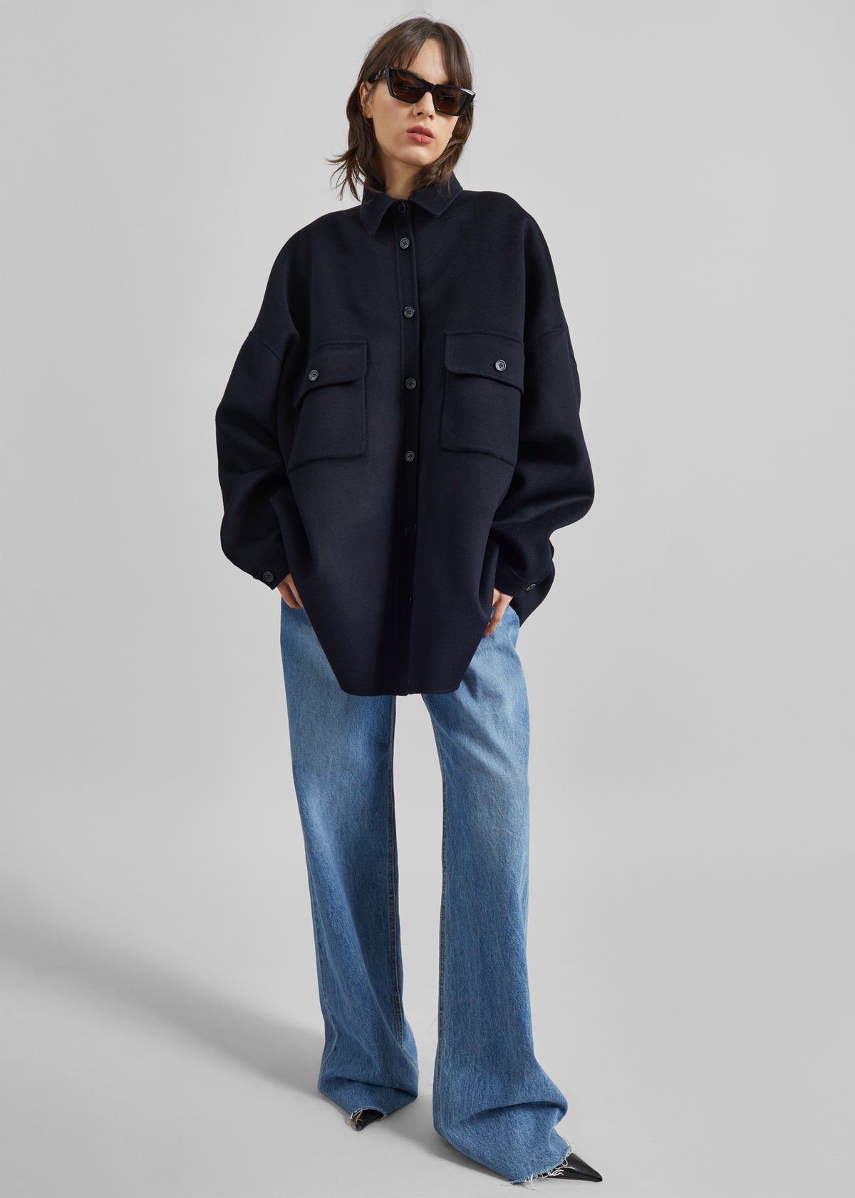 Dallas Wool Overshirt - Navy - 5