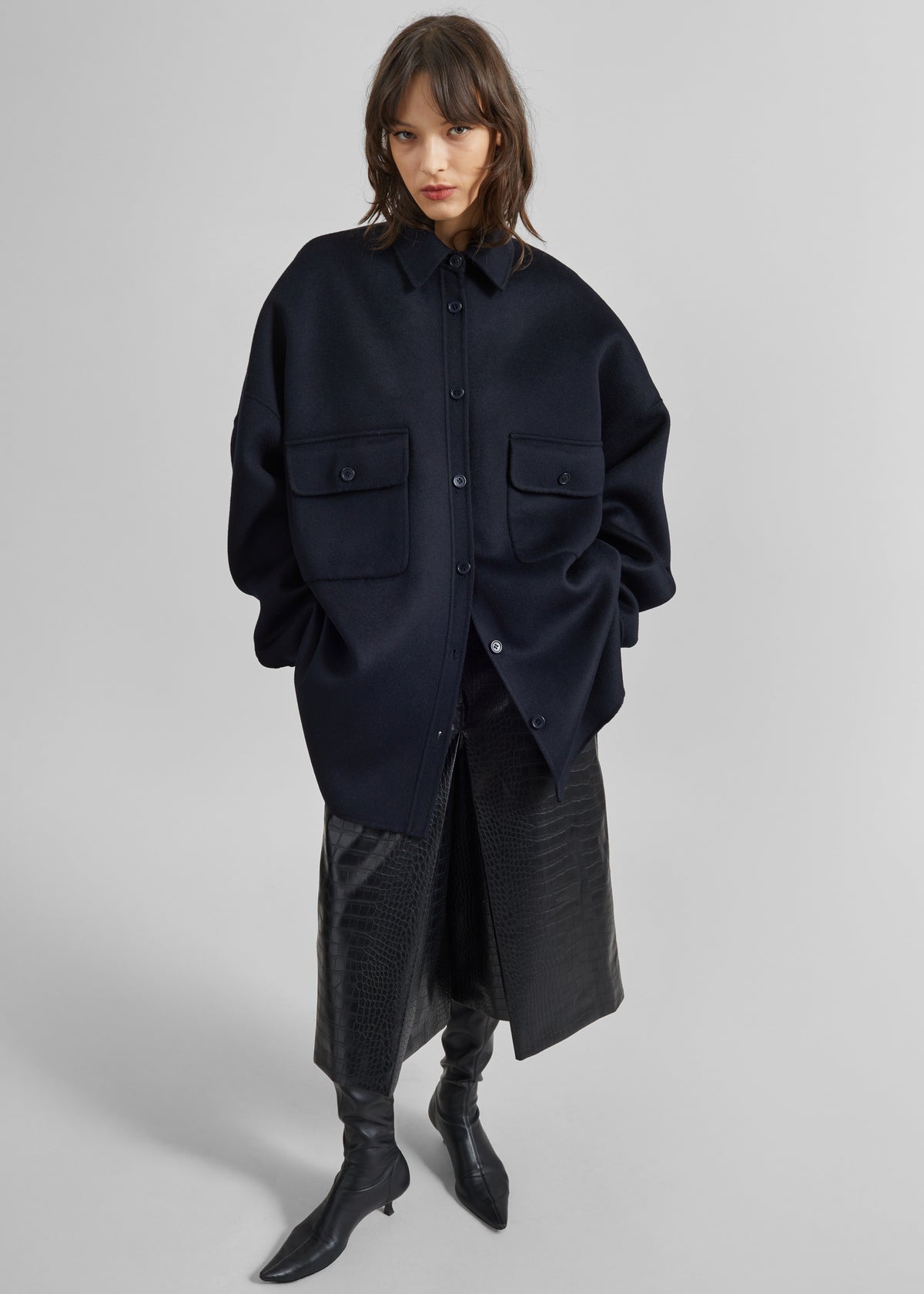 Dallas Wool Overshirt - Navy - 6