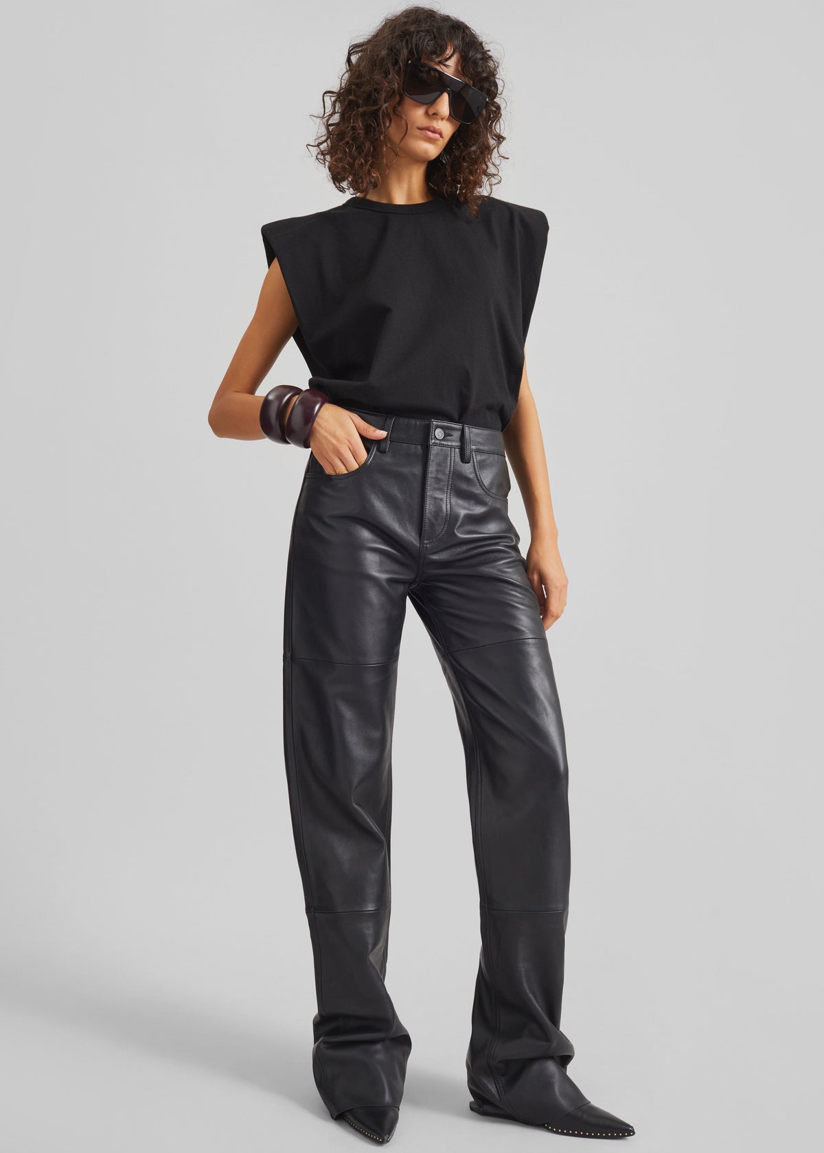 Dalston Leather Pants - Black - 4