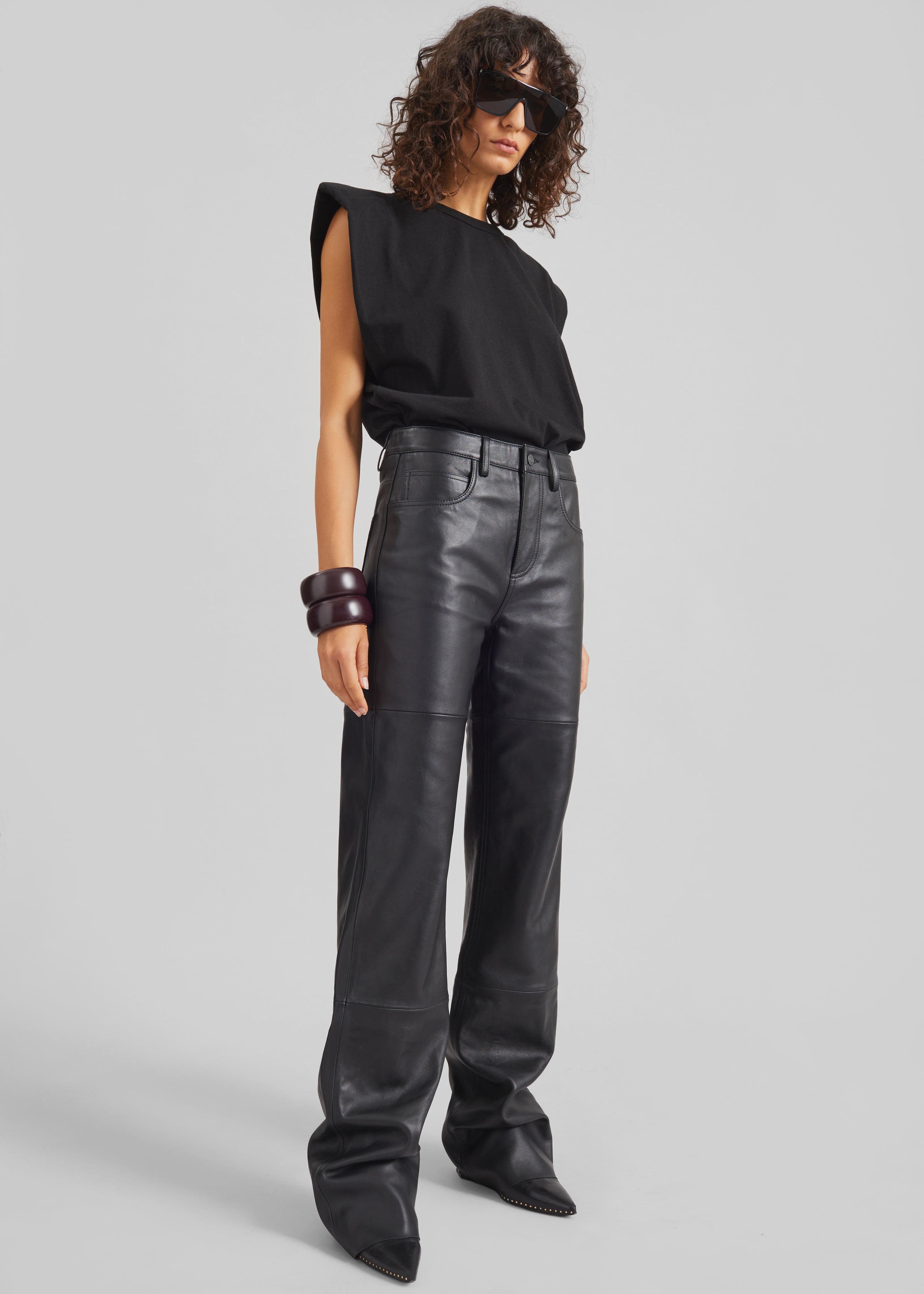 Dalston Leather Pants - Black - 5