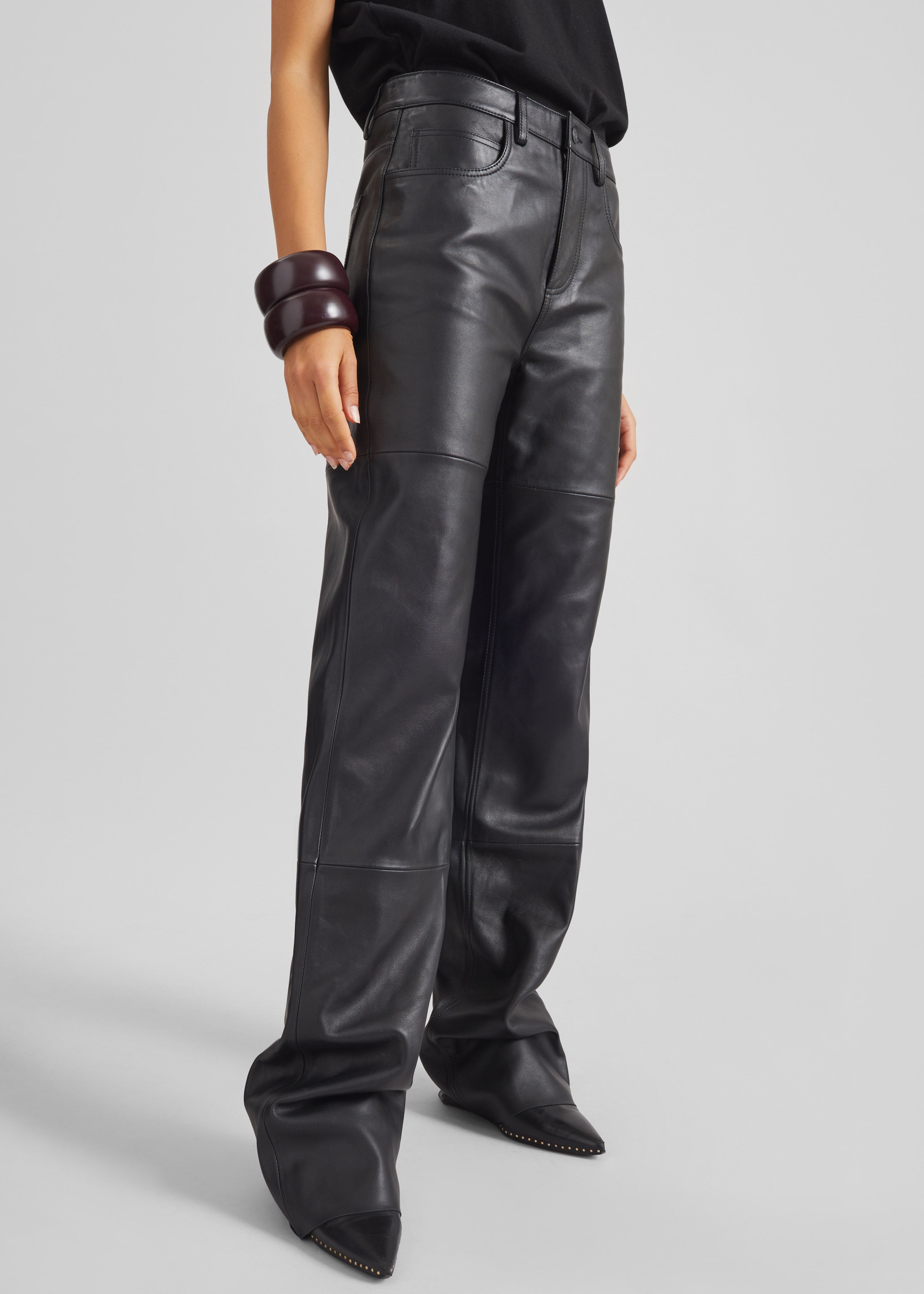 Dalston Leather Pants - Black - 8