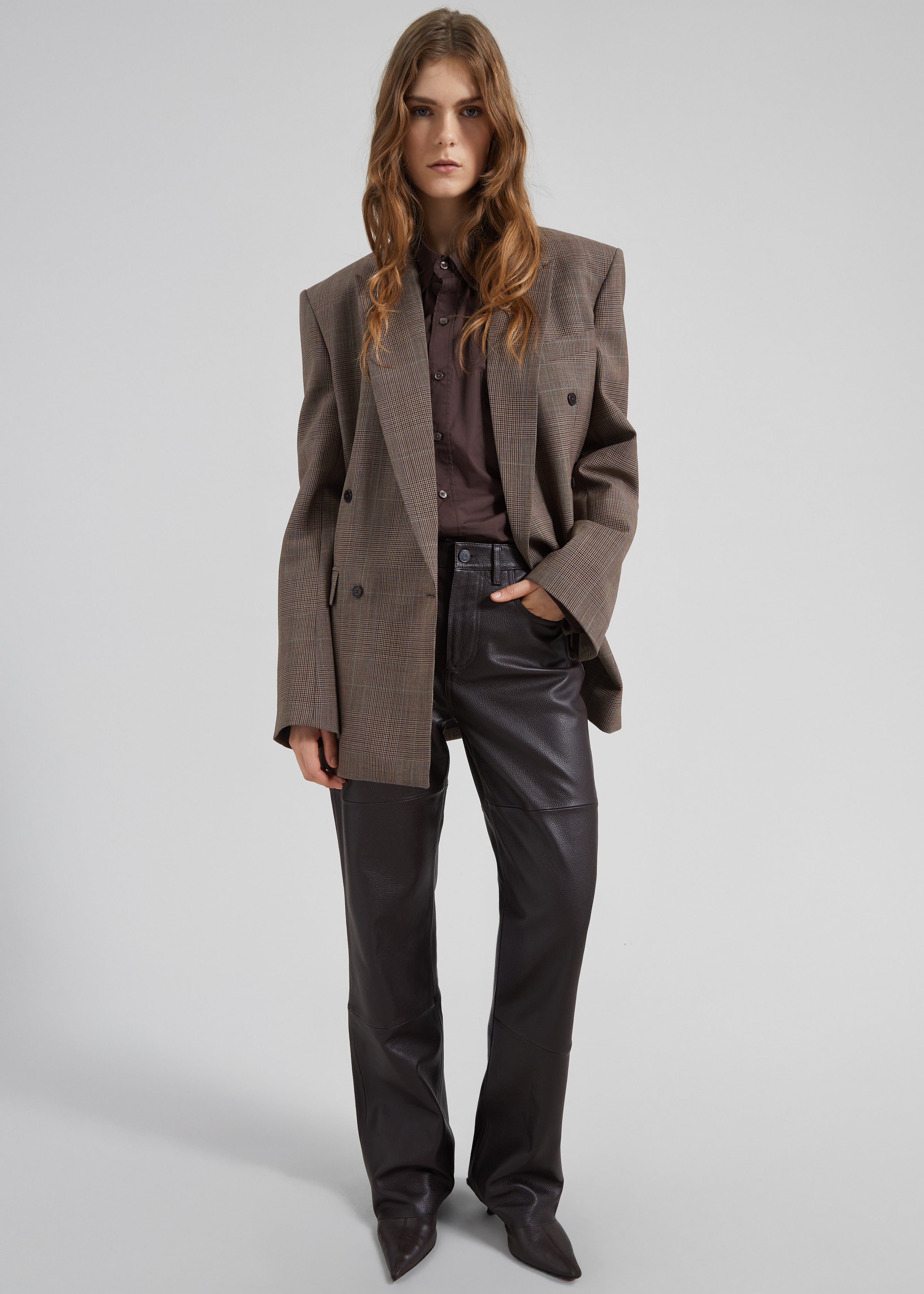 Dalston Leather Pants - Vintage Brown - 1
