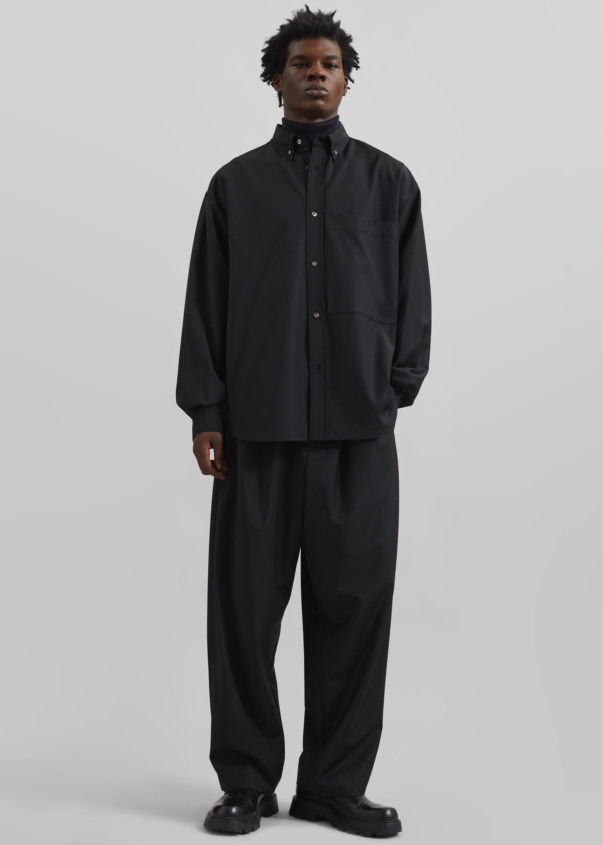 Shop the look image for Dalton Wool Blend Shirt - Black