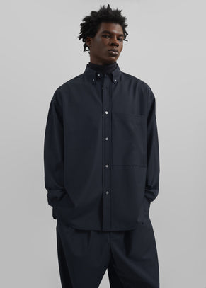 Dalton Wool Blend Shirt - Dark Navy