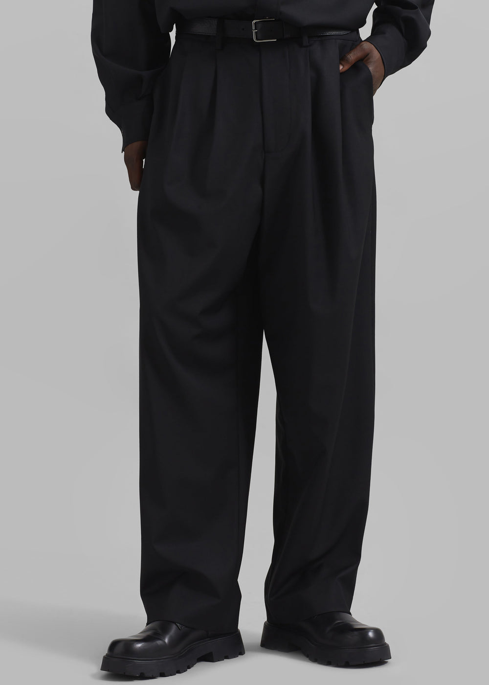 Dalton Wool Blend Trousers - Black