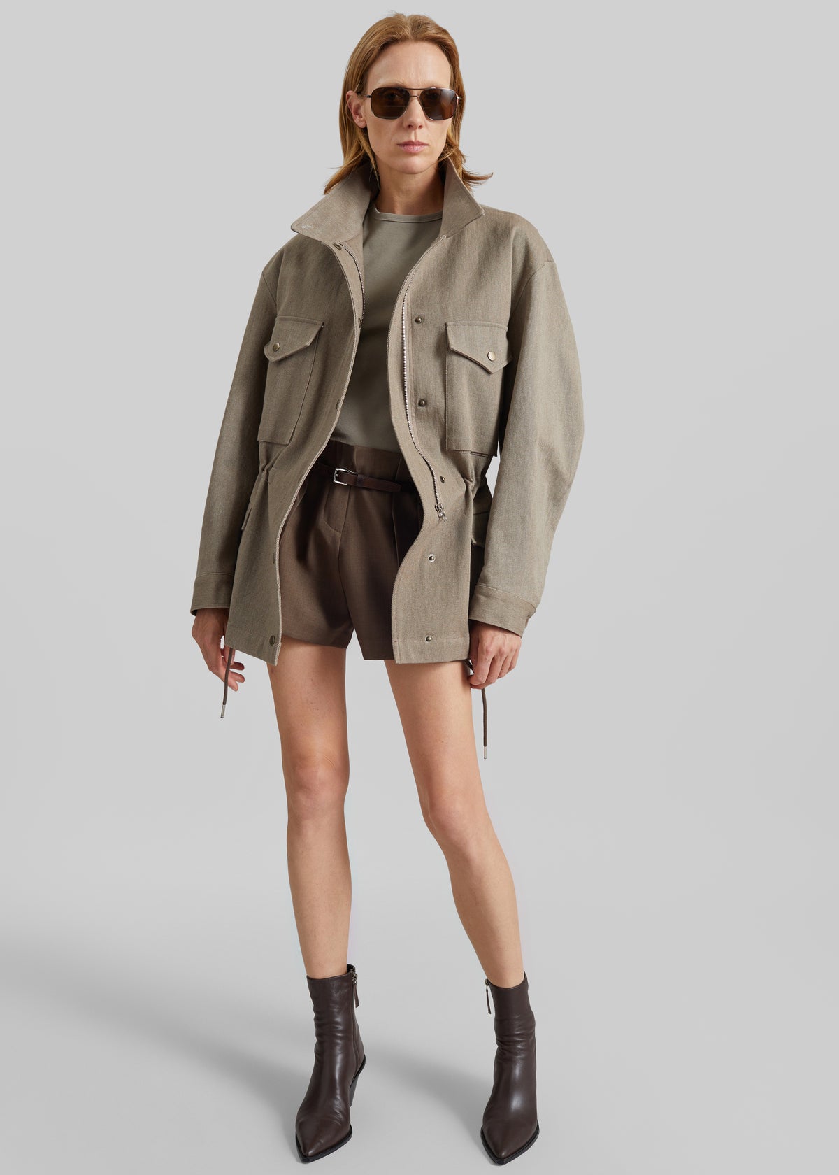 Danto Drawstring Utility Jacket - Light Brown - 5