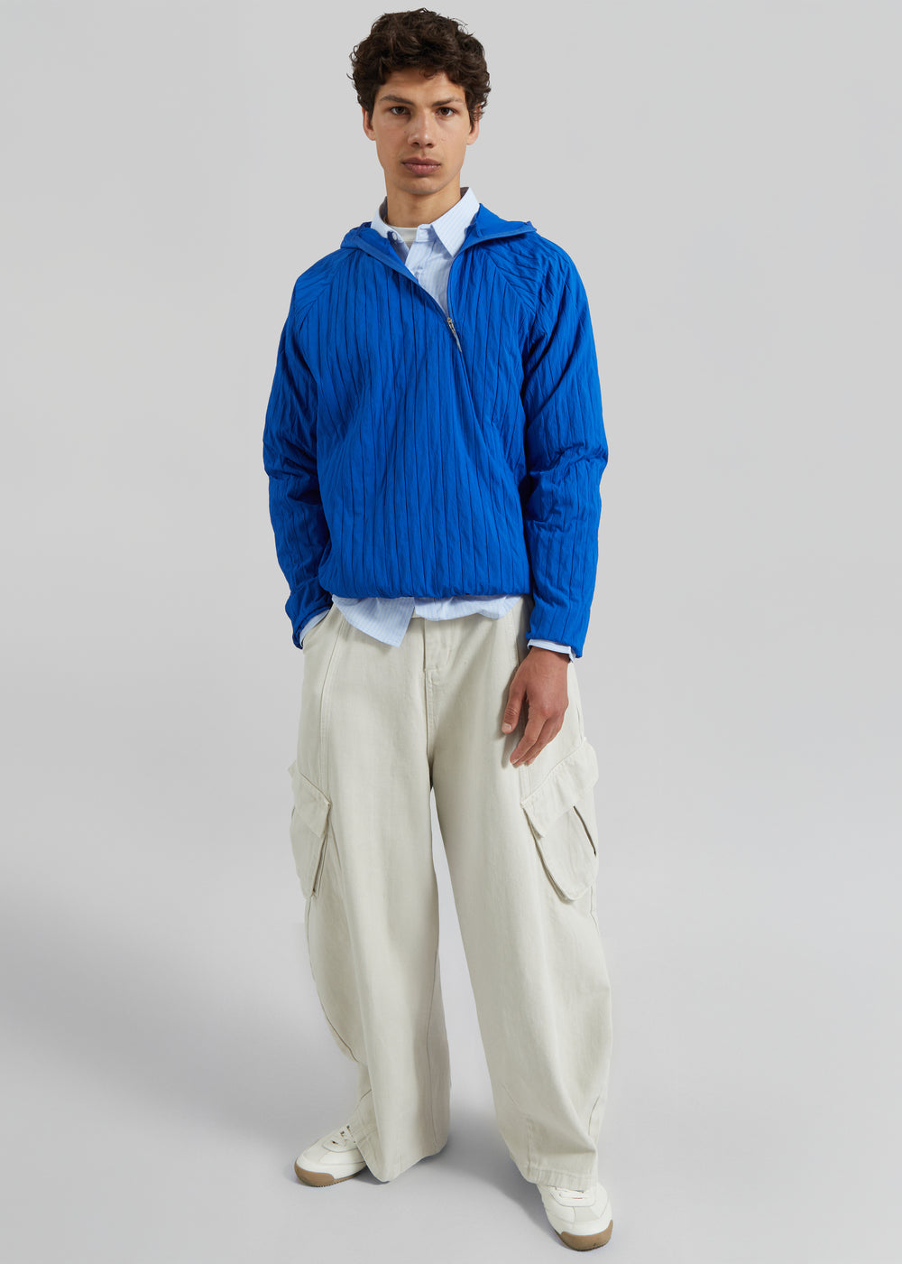 Dario Textured Hoodie - Cobalt