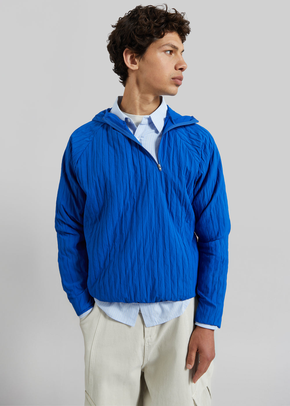 Dario Textured Hoodie - Cobalt - 1