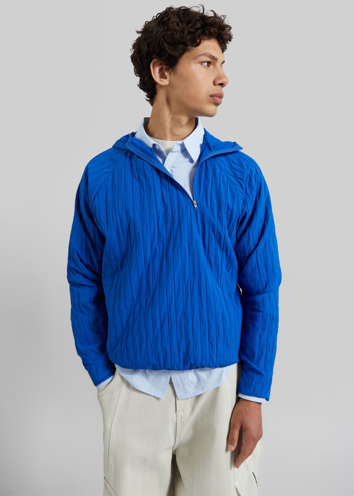 Dario Textured Hoodie - Cobalt - 2