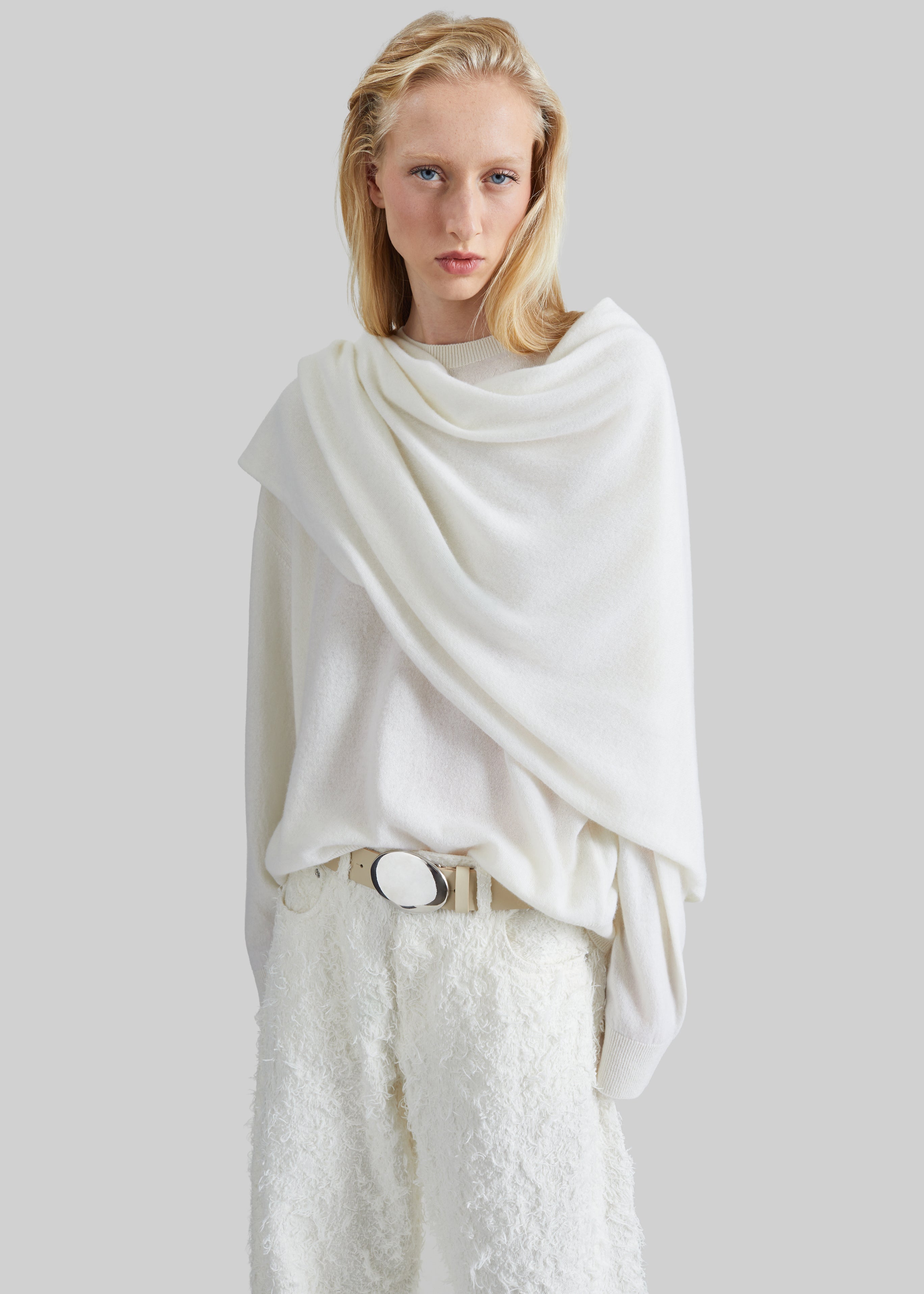 Darkpark Addison Wool Knit Scarf Top - White – The Frankie Shop Europe