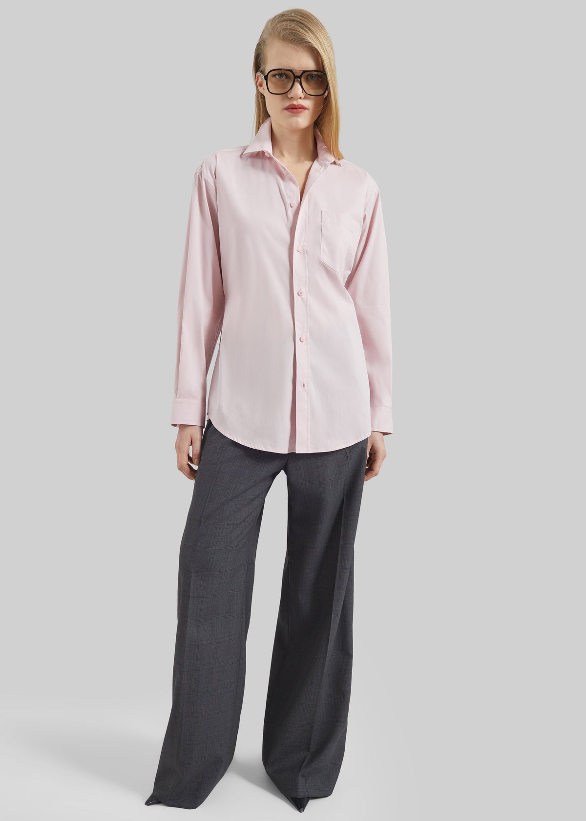 Darkpark Anne Light Cotton Popeline Tailored Shirt - Pink - 3