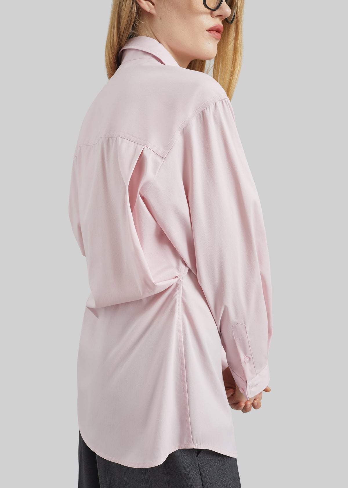 Darkpark Anne Light Cotton Popeline Tailored Shirt - Pink - 2