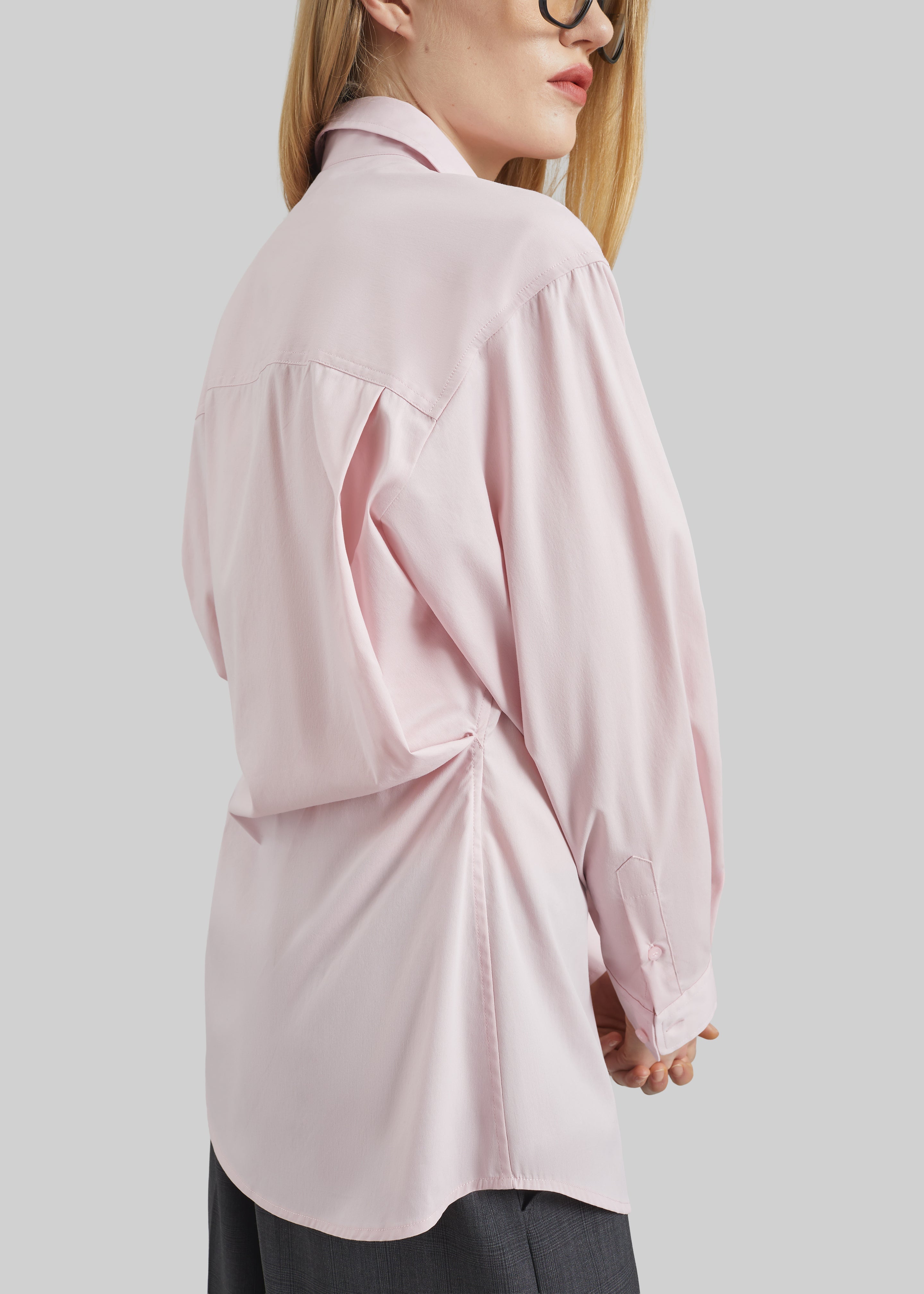 Darkpark Anne Light Cotton Popeline Tailored Shirt - Pink - 2