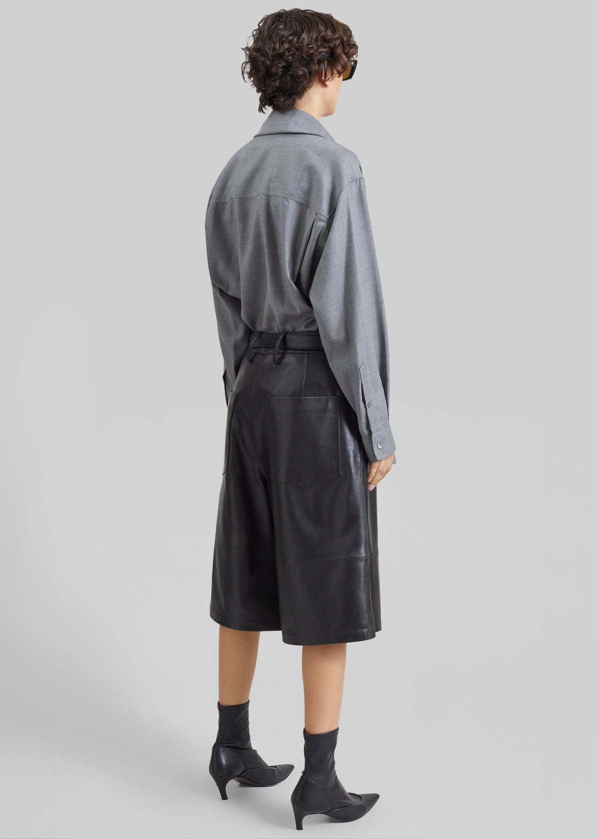 Darkpark Anne Scarf Wool Tailored Shirt - Grey