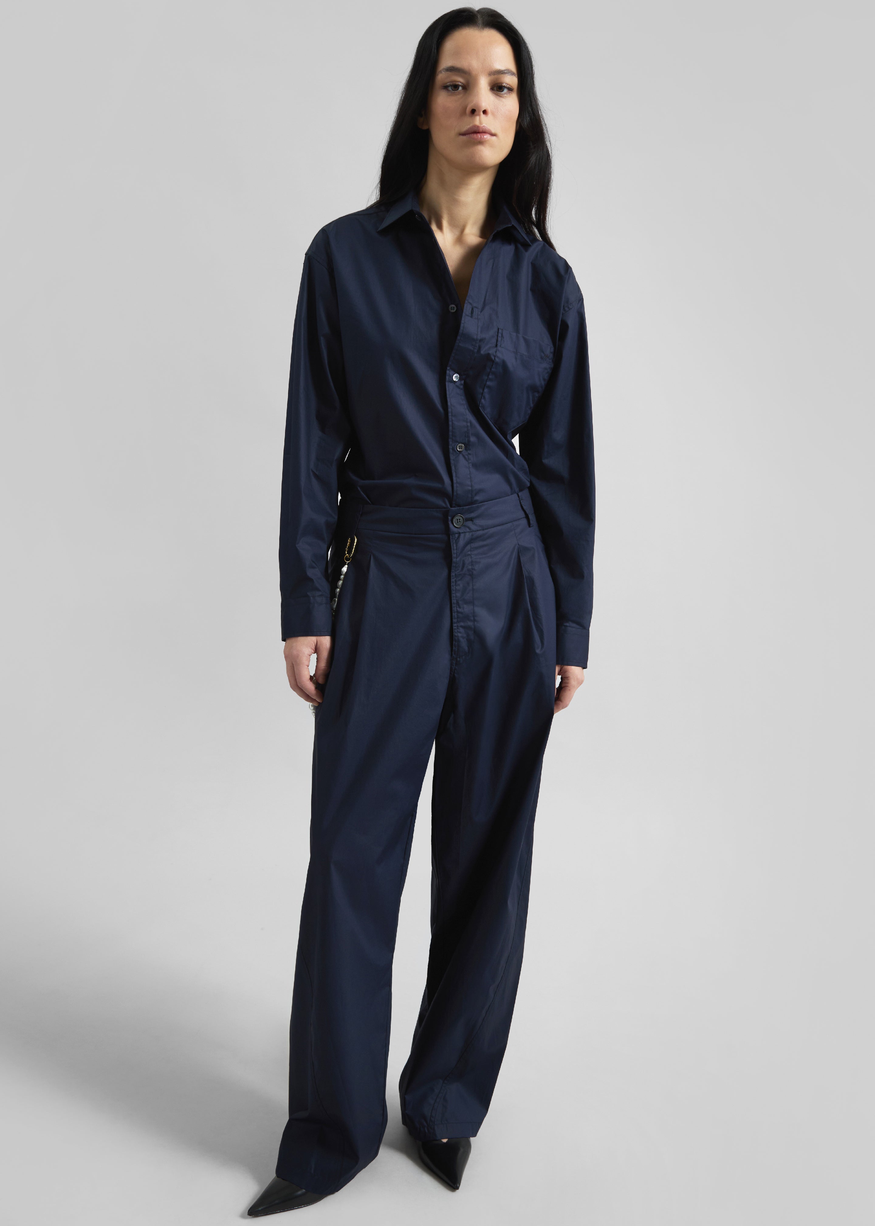 Darkpark Anne Tailored Poplin Shirt - Blue Navy - 2