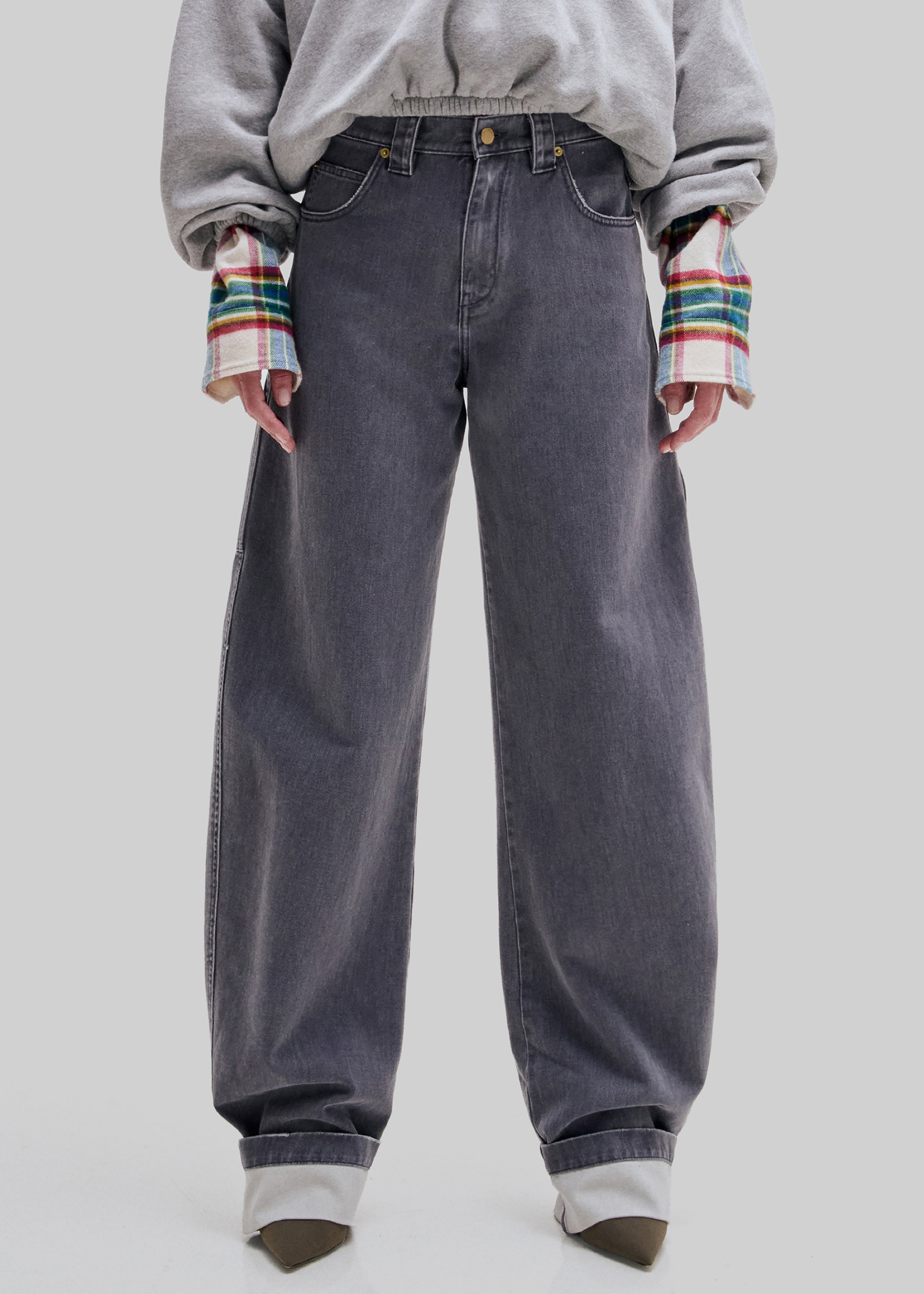 Darkpark Audrey Barrel Leg Carpenter Denim - Grey Antracite - 2