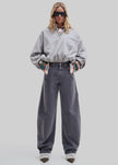 Darkpark Audrey Barrel Leg Carpenter Denim - Grey Antracite