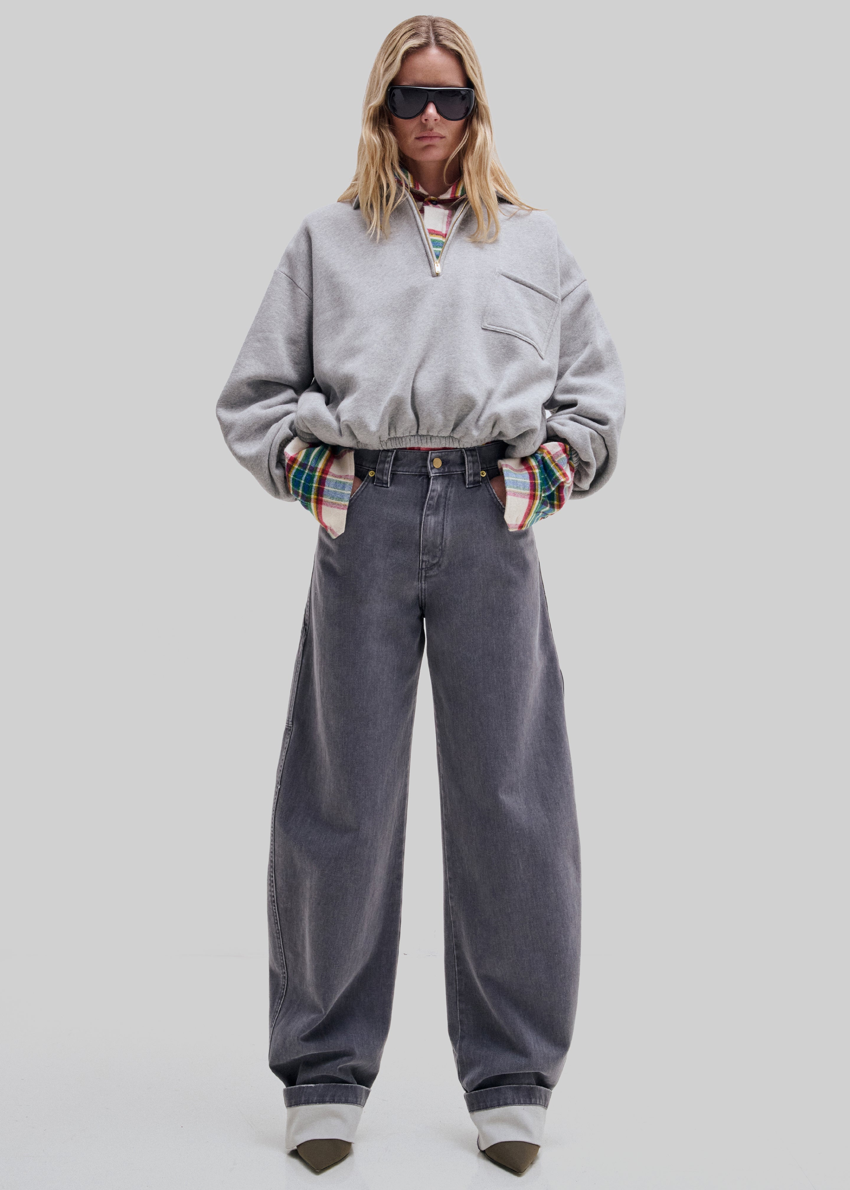 Darkpark Audrey Barrel Leg Carpenter Denim - Grey Antracite - 1