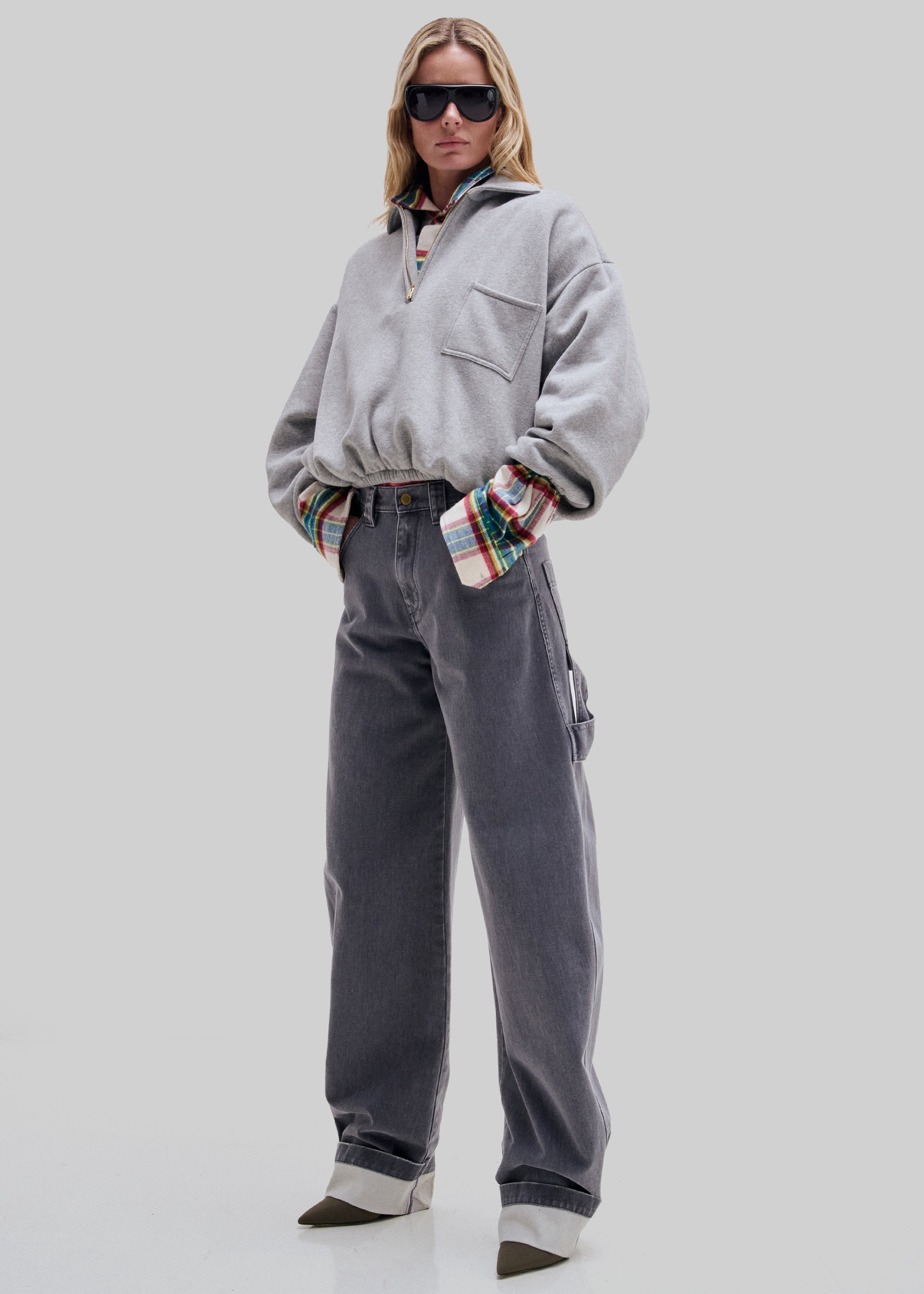 Darkpark Audrey Barrel Leg Carpenter Denim - Grey Antracite - 3