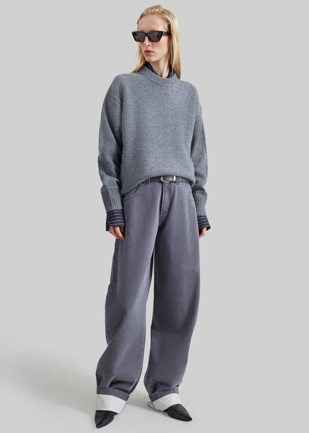 Darkpark Audrey Barrel Leg Carpenter Denim - Grey Antracite