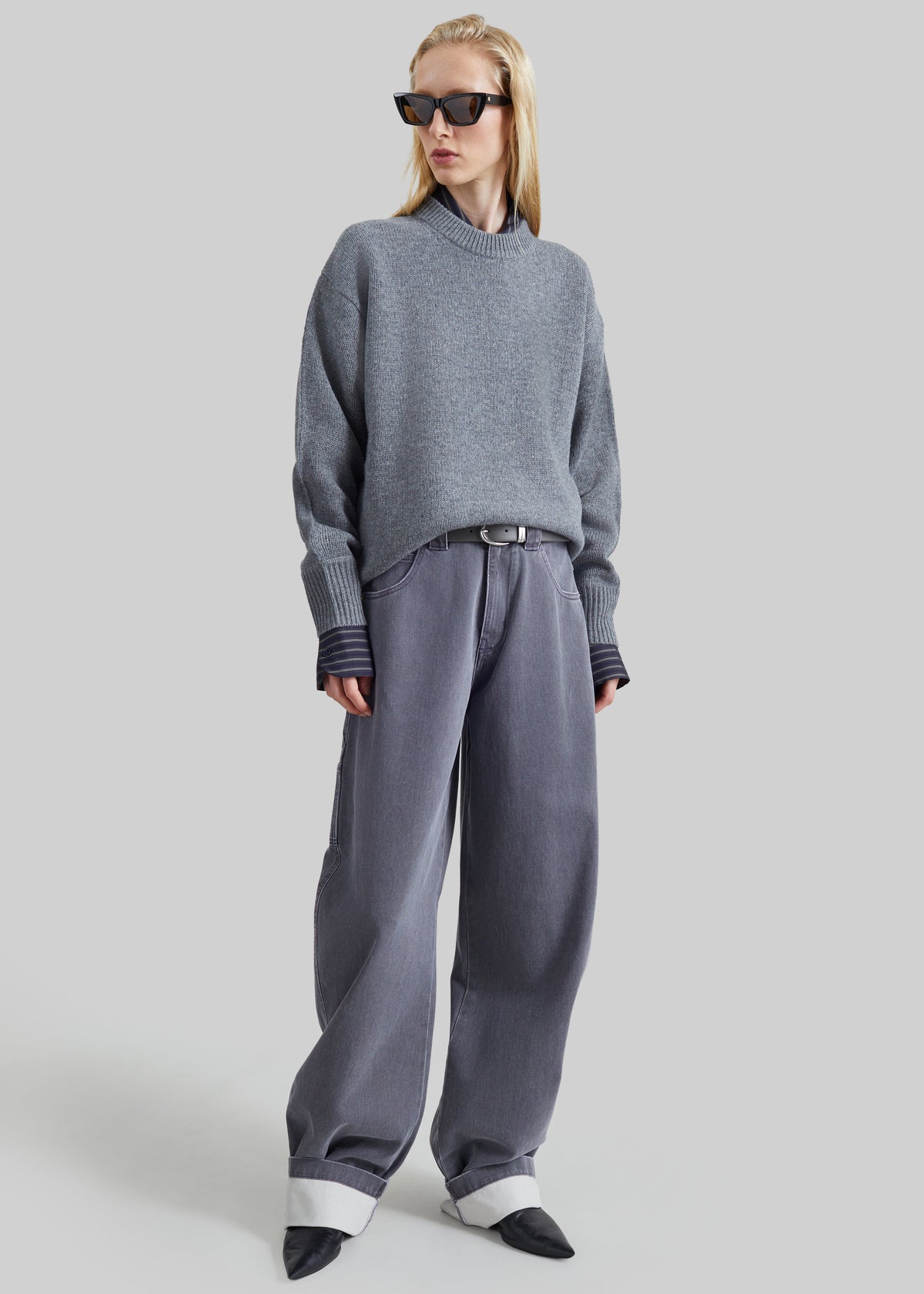 Darkpark Audrey Barrel Leg Carpenter Denim - Grey Antracite
