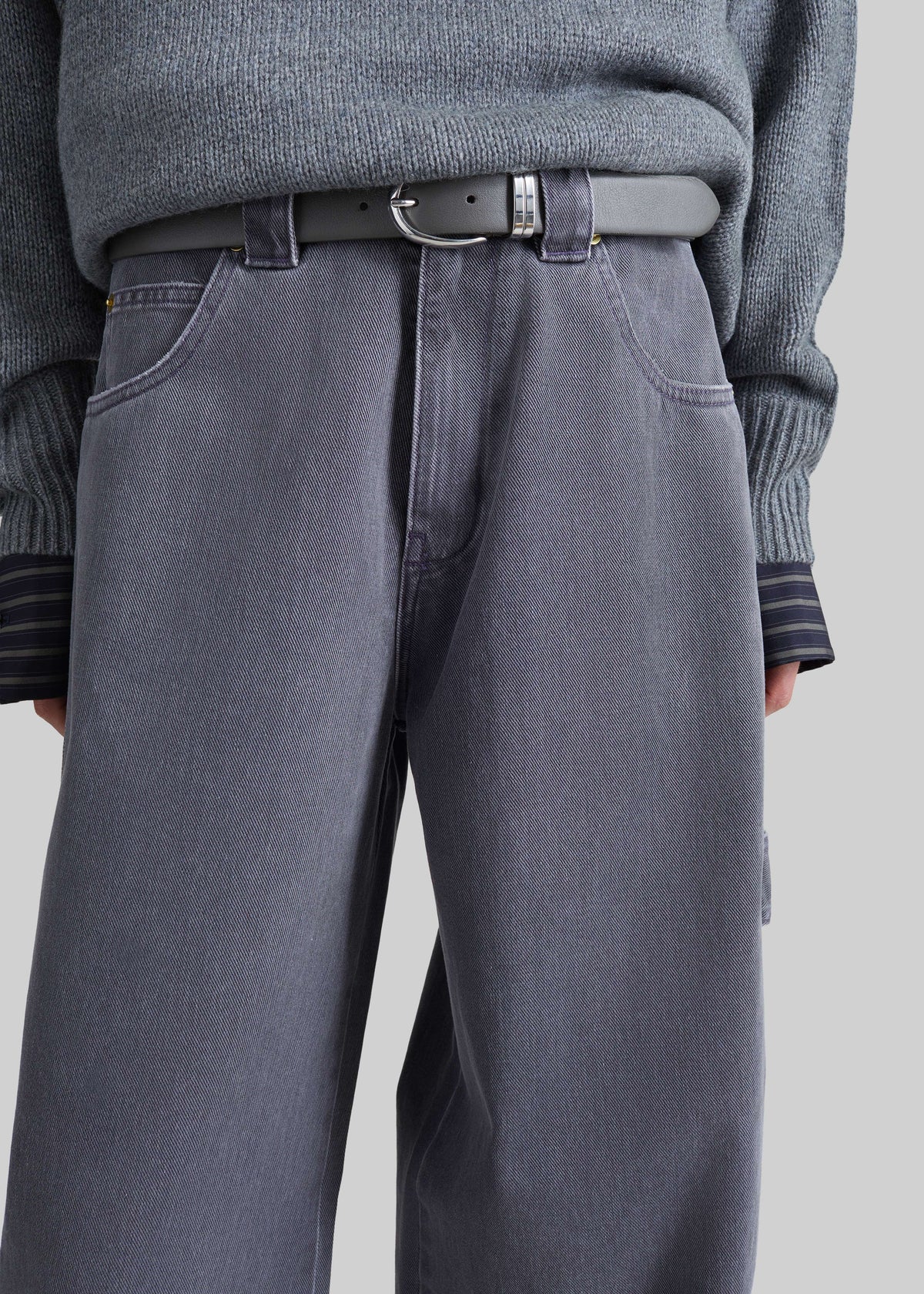 Darkpark Audrey Barrel Leg Carpenter Denim - Grey Antracite