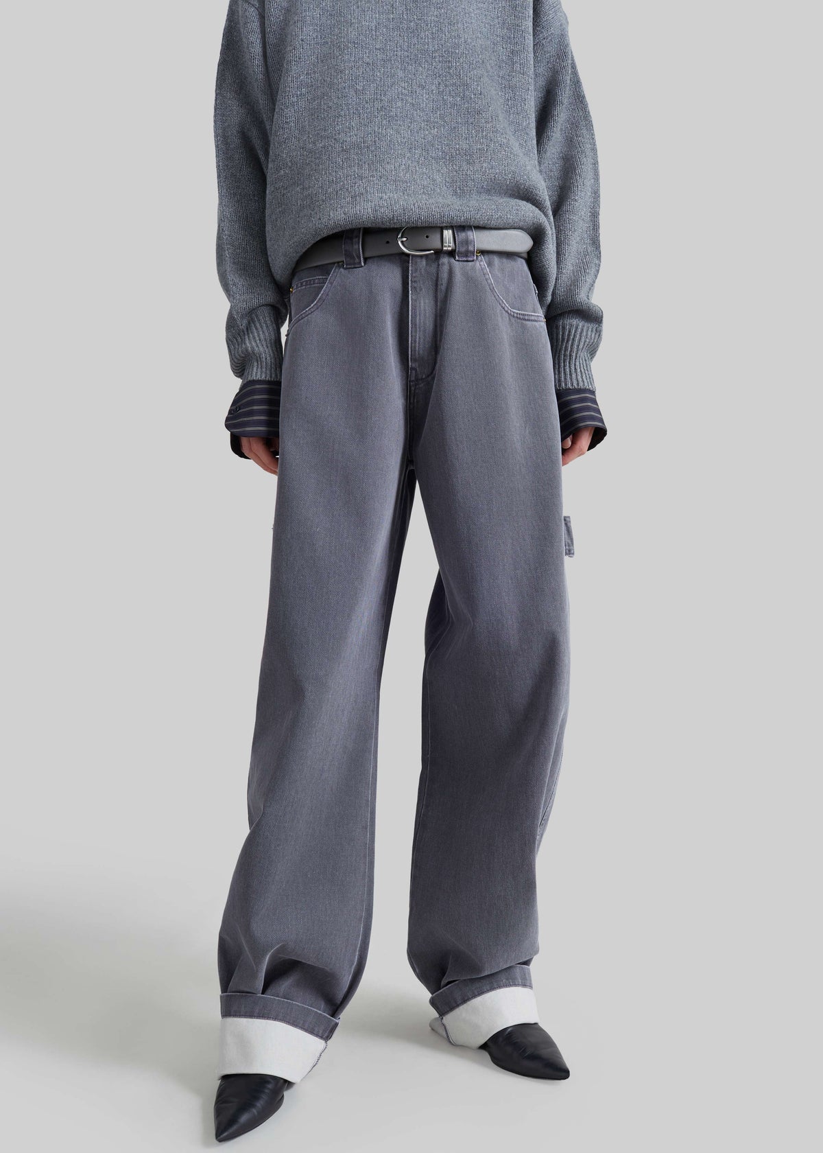 Darkpark Audrey Barrel Leg Carpenter Denim - Grey Antracite