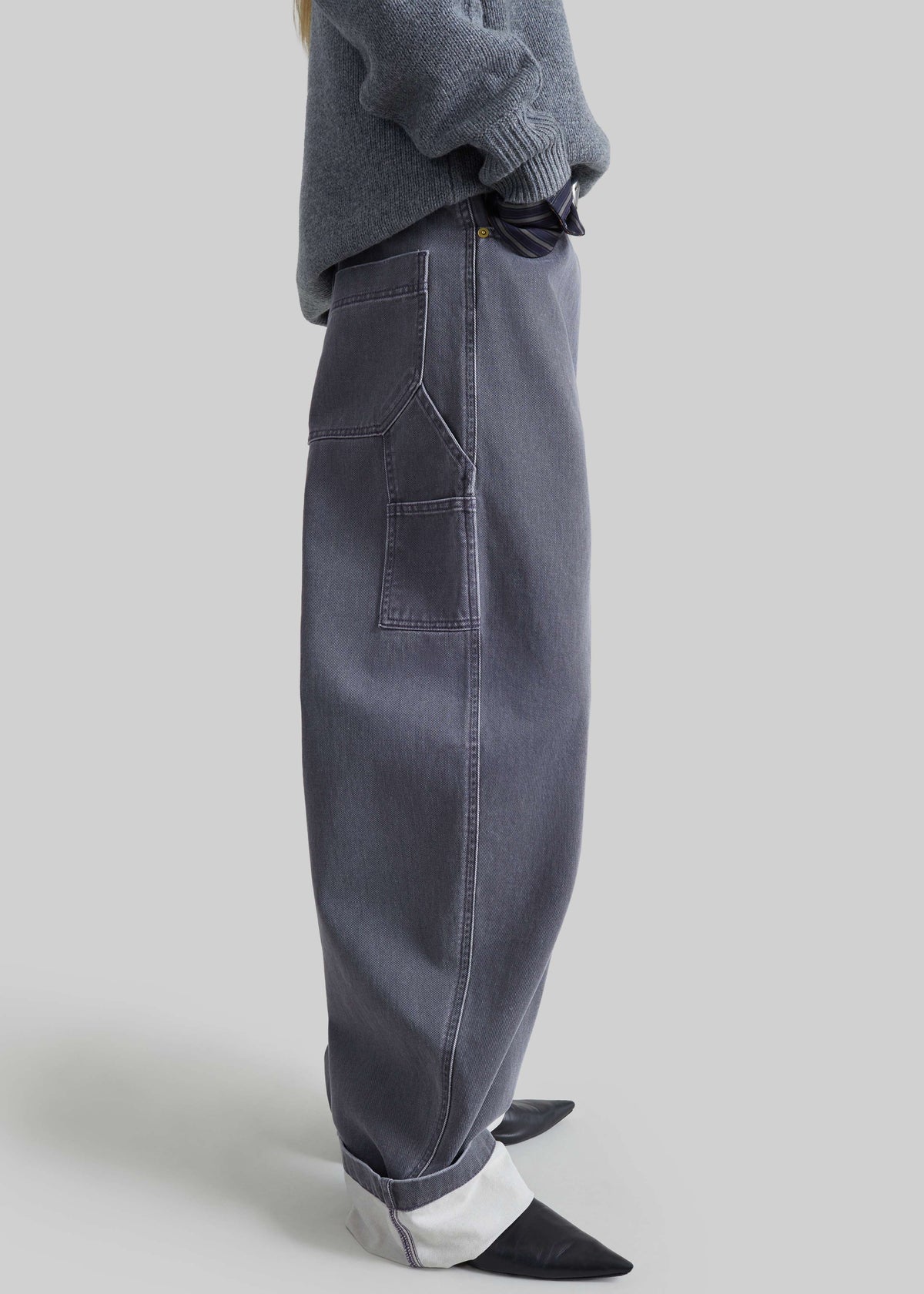 Darkpark Audrey Barrel Leg Carpenter Denim - Grey Antracite