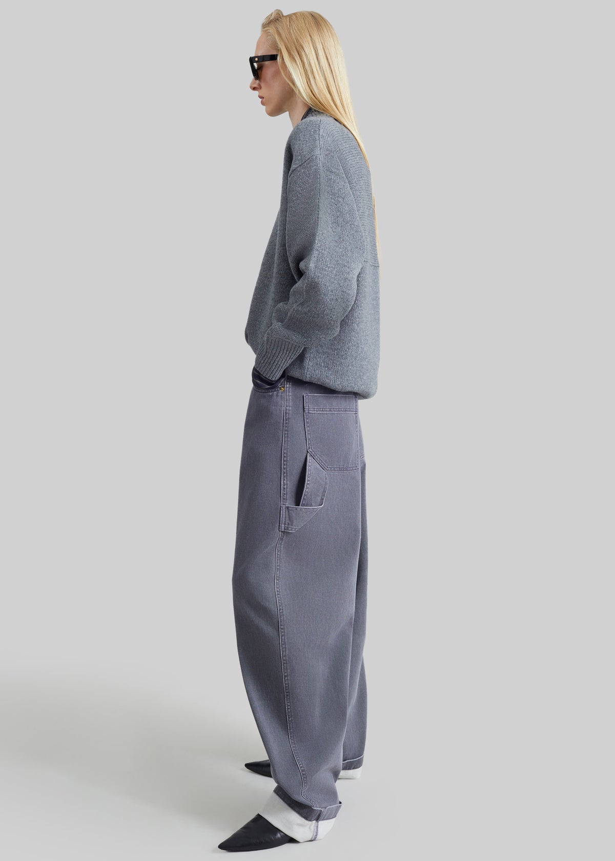 Darkpark Audrey Barrel Leg Carpenter Denim - Grey Antracite