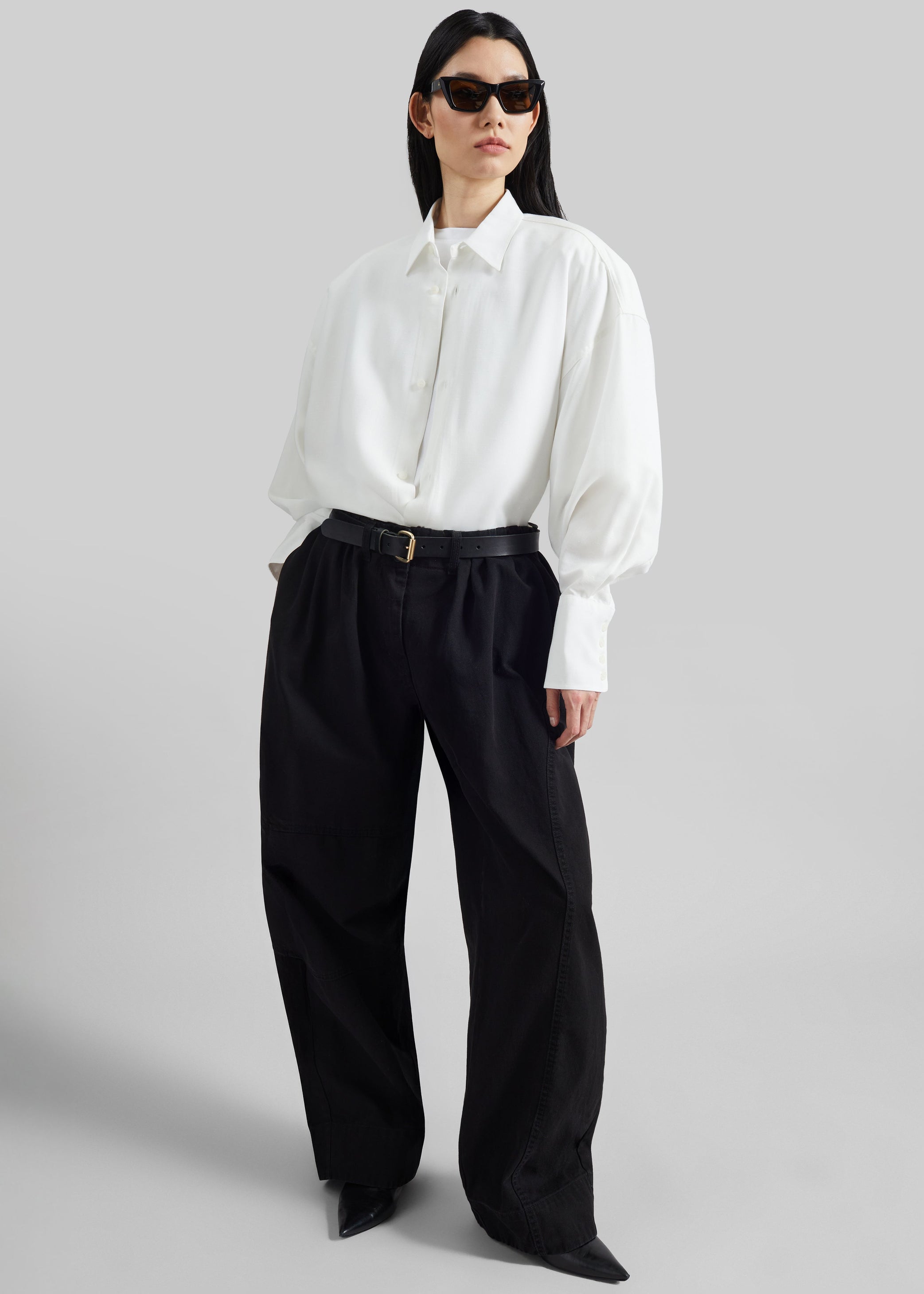 Shop the look image for Darkpark Carla Oversize Viscose Gauze Shirt - Sugar White