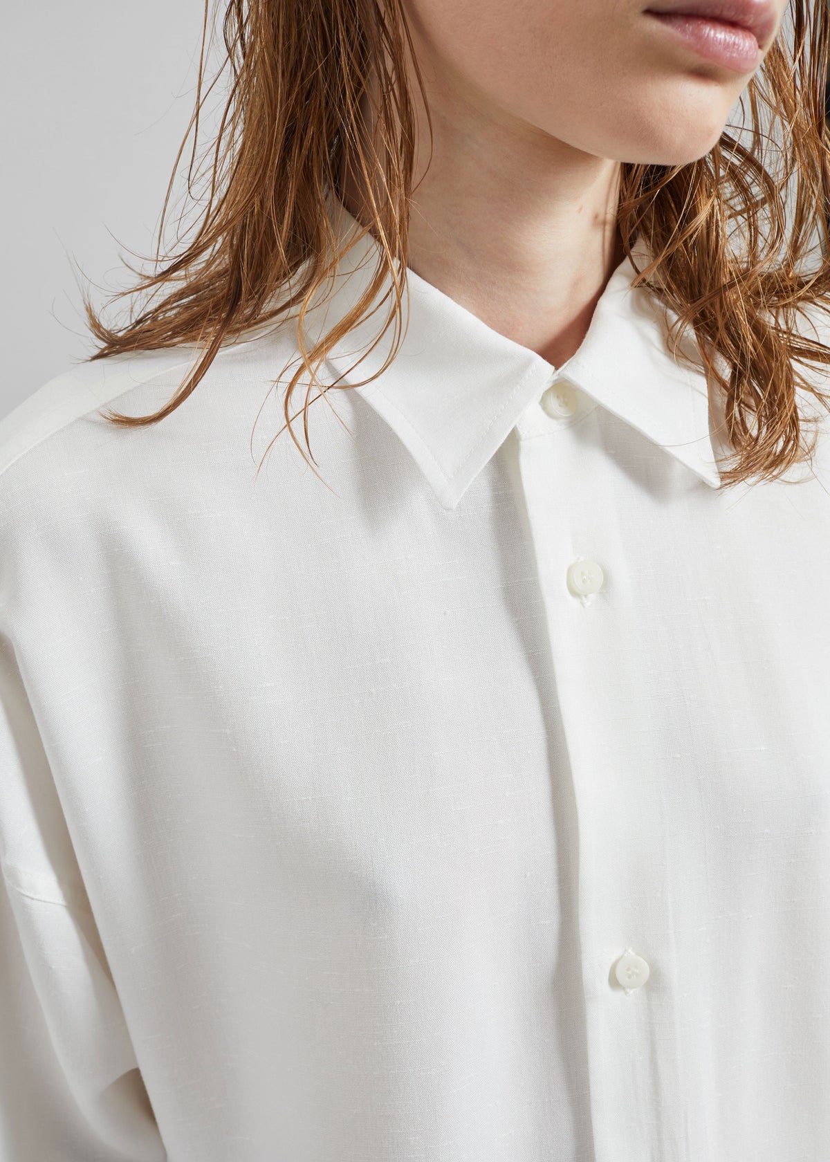 Darkpark Carla Oversize Viscose Gauze Shirt - Sugar White - 6