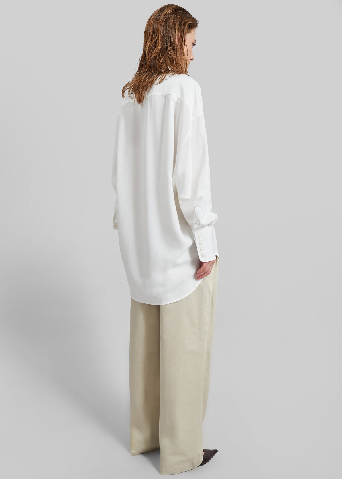 Darkpark Carla Oversize Viscose Gauze Shirt - Sugar White - 7